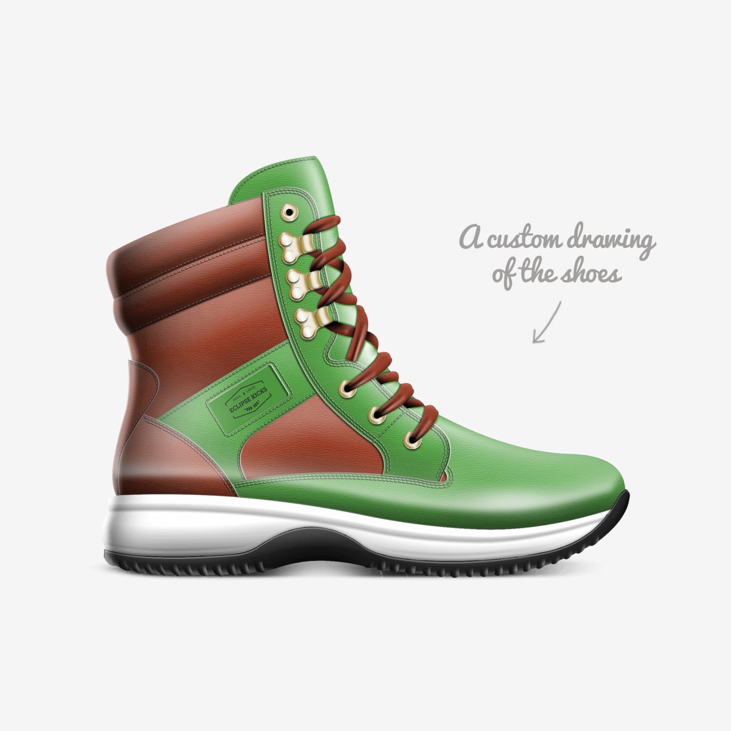Eclipse kicks custom made in Italy shoes by Carlos Bangalan | Sketch view