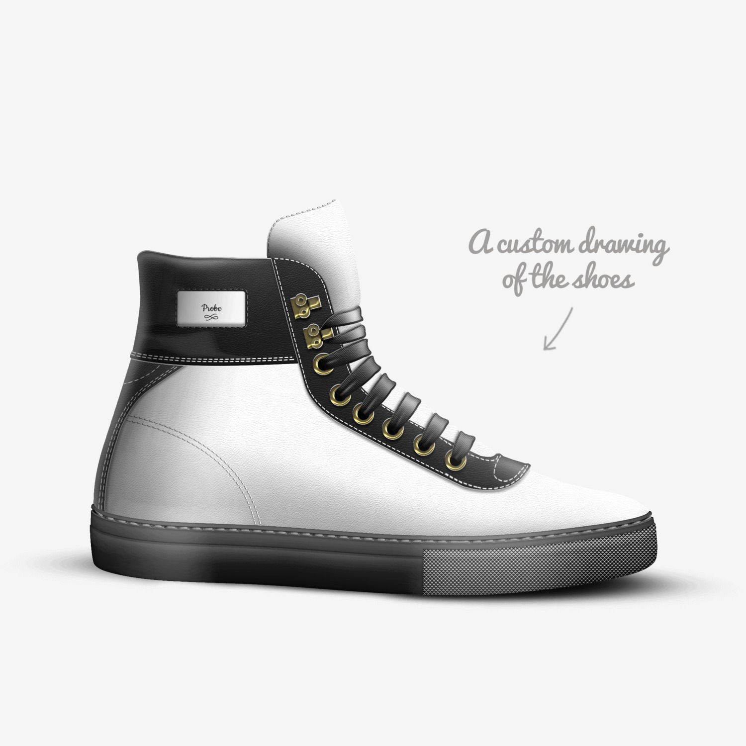 Probe custom made in Italy shoes by Gina Vernon | Sketch view