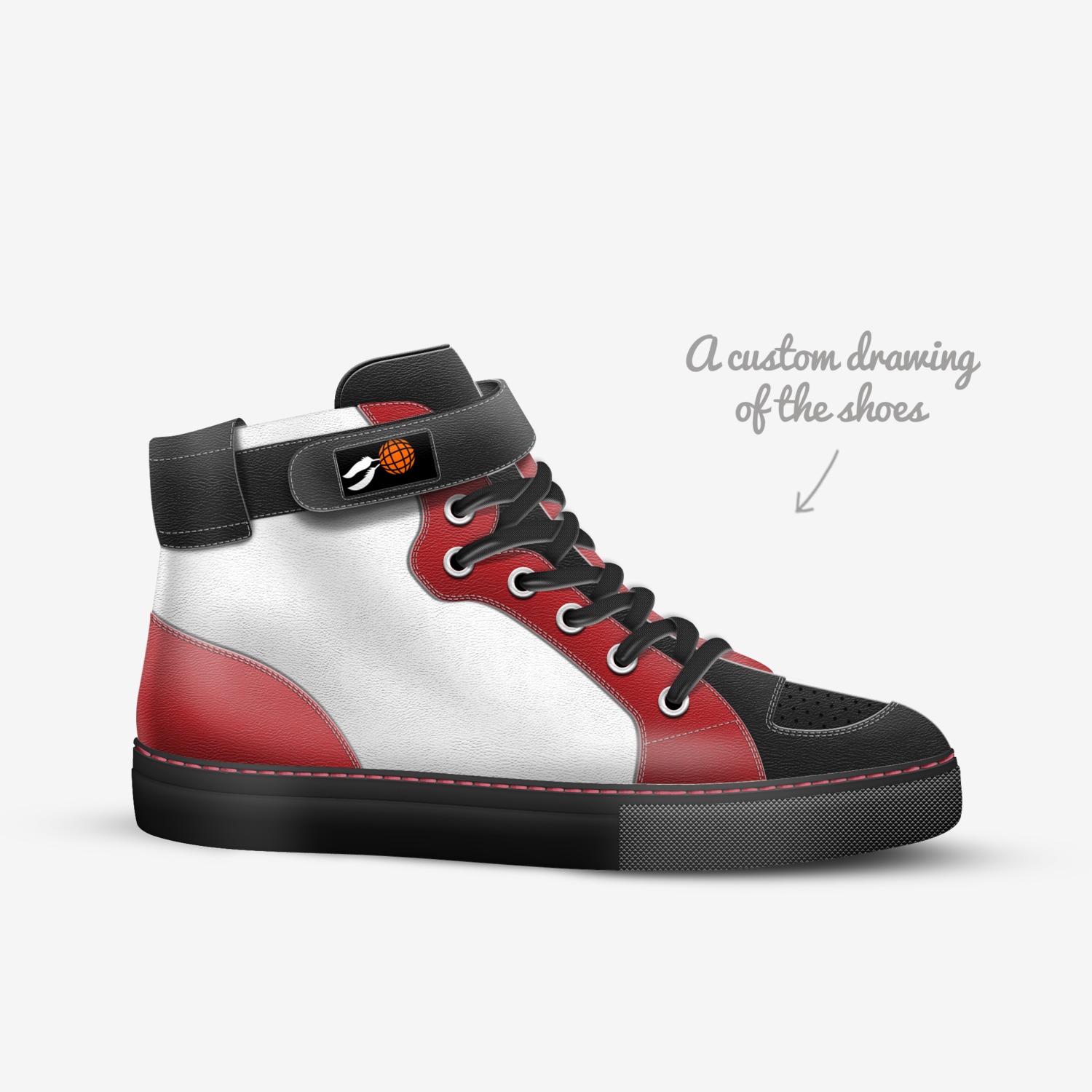 Angel Hoops custom made in Italy shoes by Jonah Angelo | Sketch view