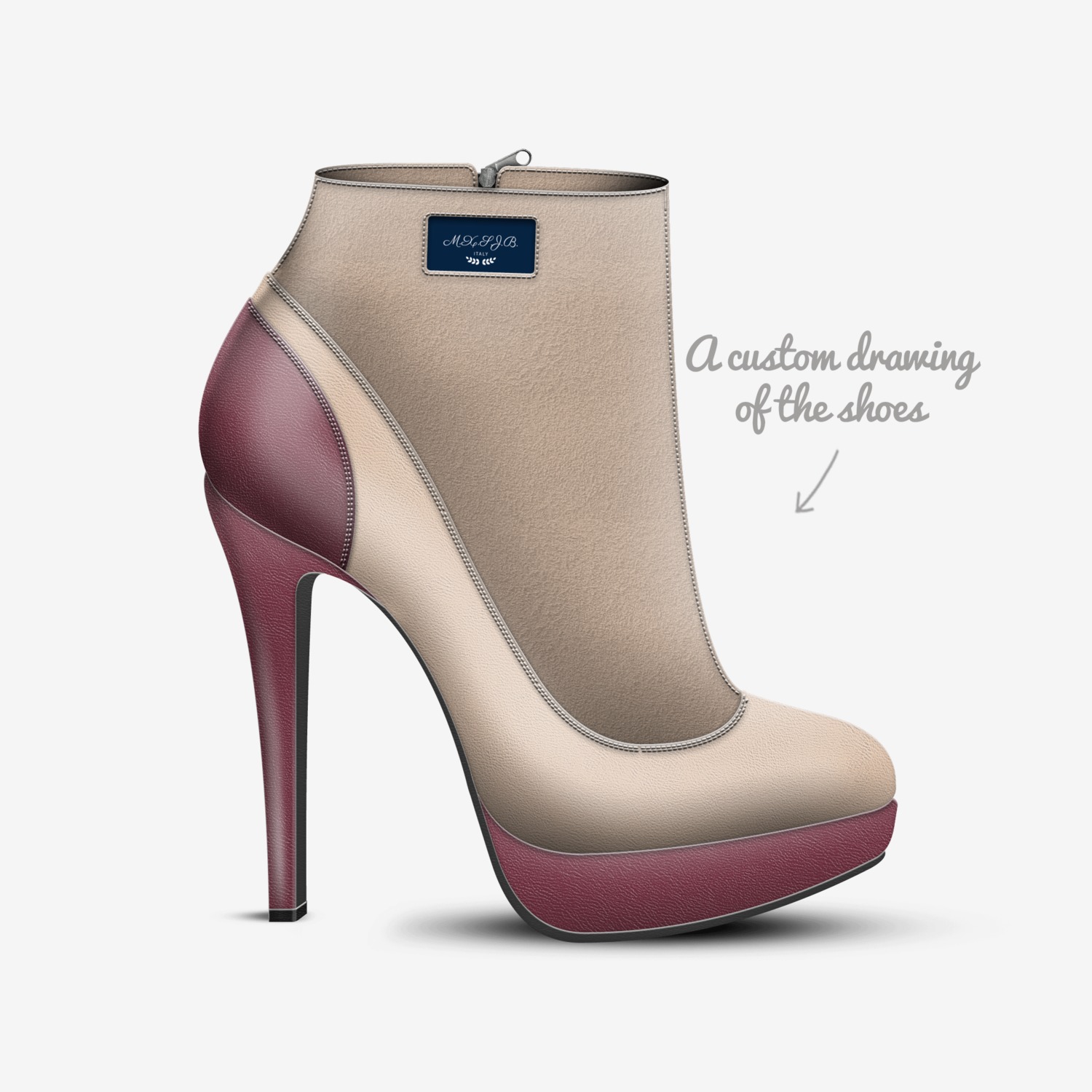 M.X.S.J.B. custom made in Italy shoes by Stephanie Gikonyo | Sketch view