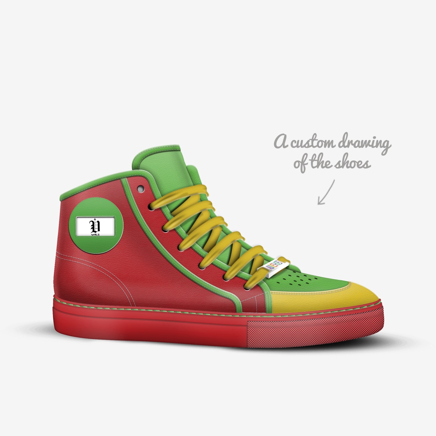 Vics christmas custom made in Italy shoes by Brayden Murphy | Sketch view