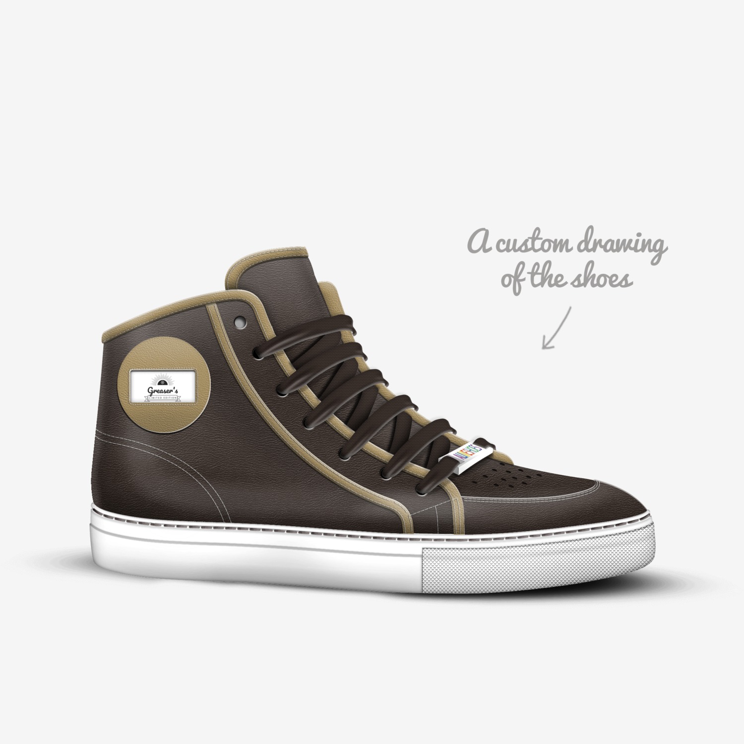 Greaser's custom made in Italy shoes by Jenesis | Sketch view