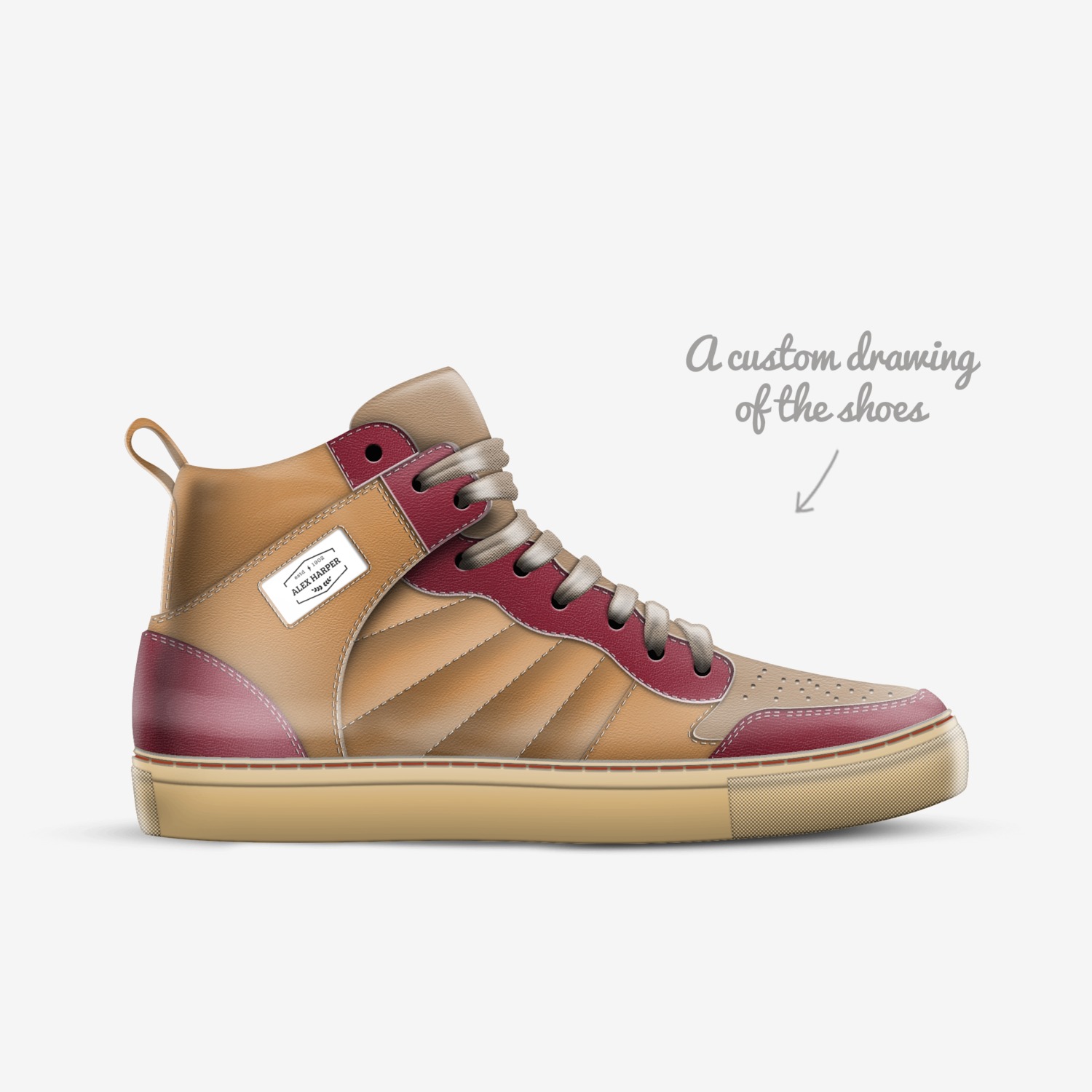 Galaxy Flights custom made in Italy shoes by Alex Harper | Sketch view