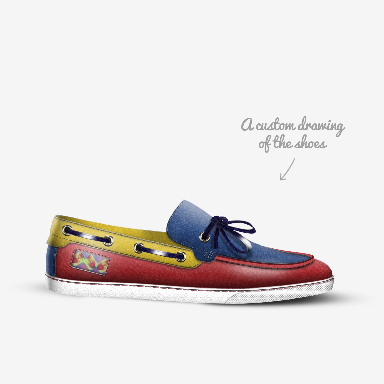 Duck boy custom made in Italy shoes by Janice Davis | Sketch view