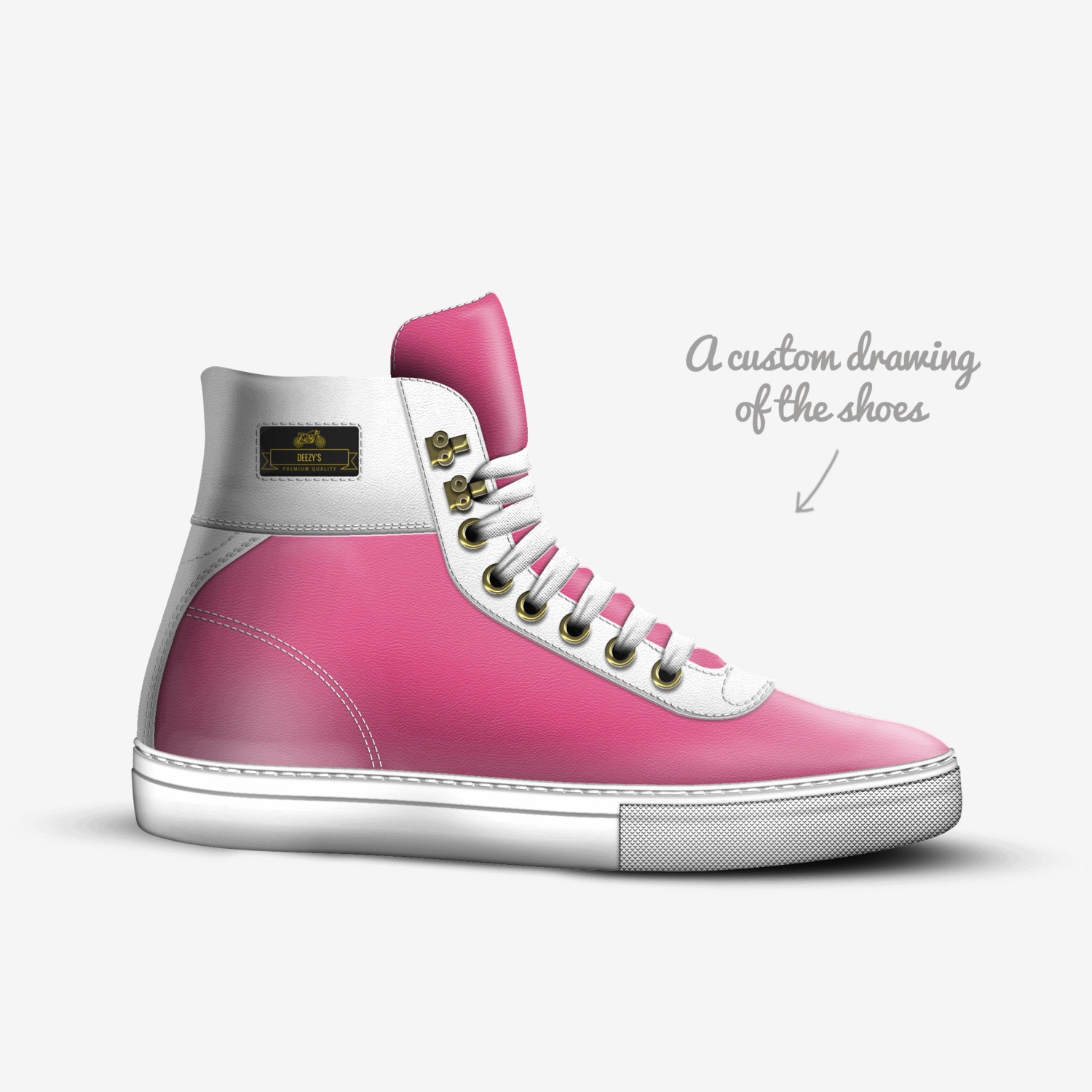 Deezy’$ custom made in Italy shoes by Derrick Dewayne Brent | Sketch view