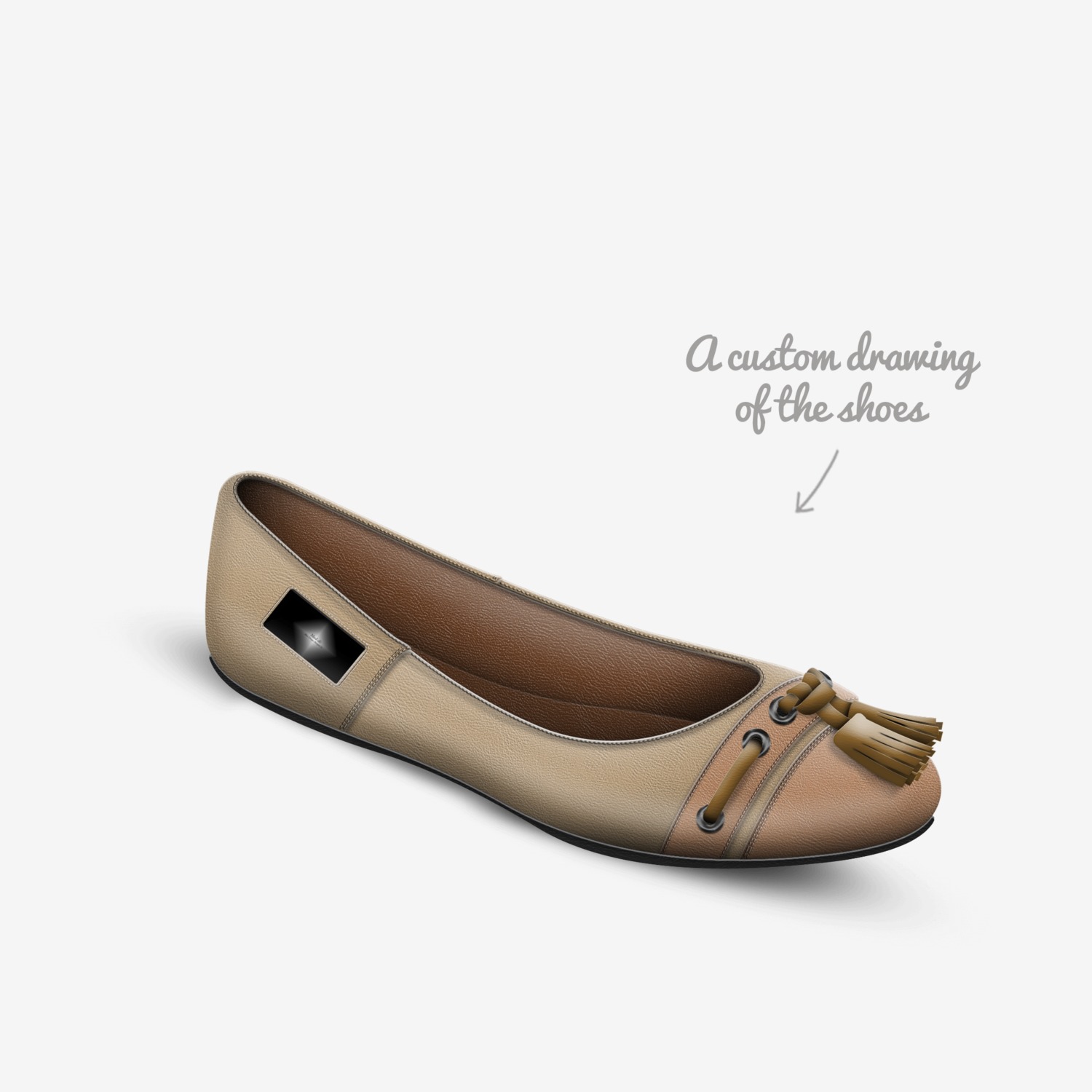 Beiges Flats custom made in Italy shoes by Mud-di: Miss Unique Designer Is | Sketch view