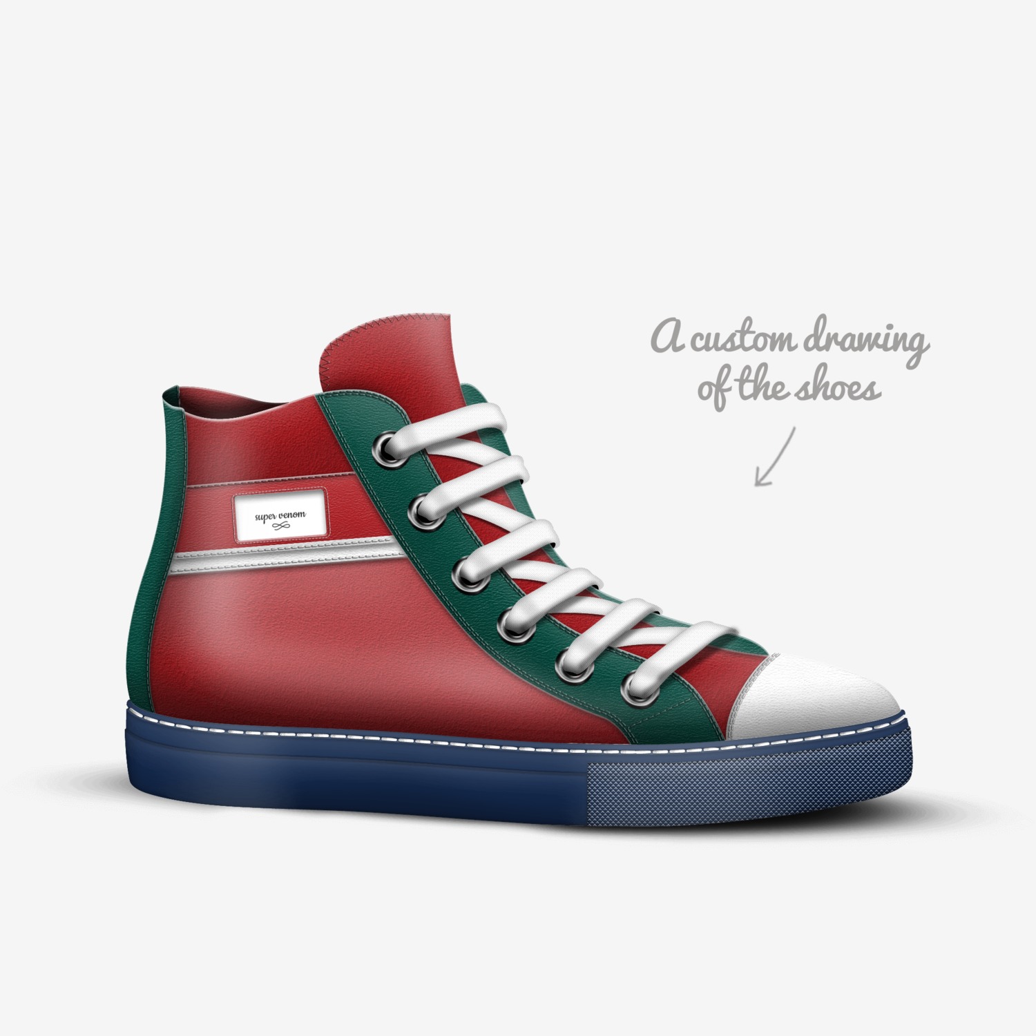 super venom custom made in Italy shoes by Samuel | Sketch view