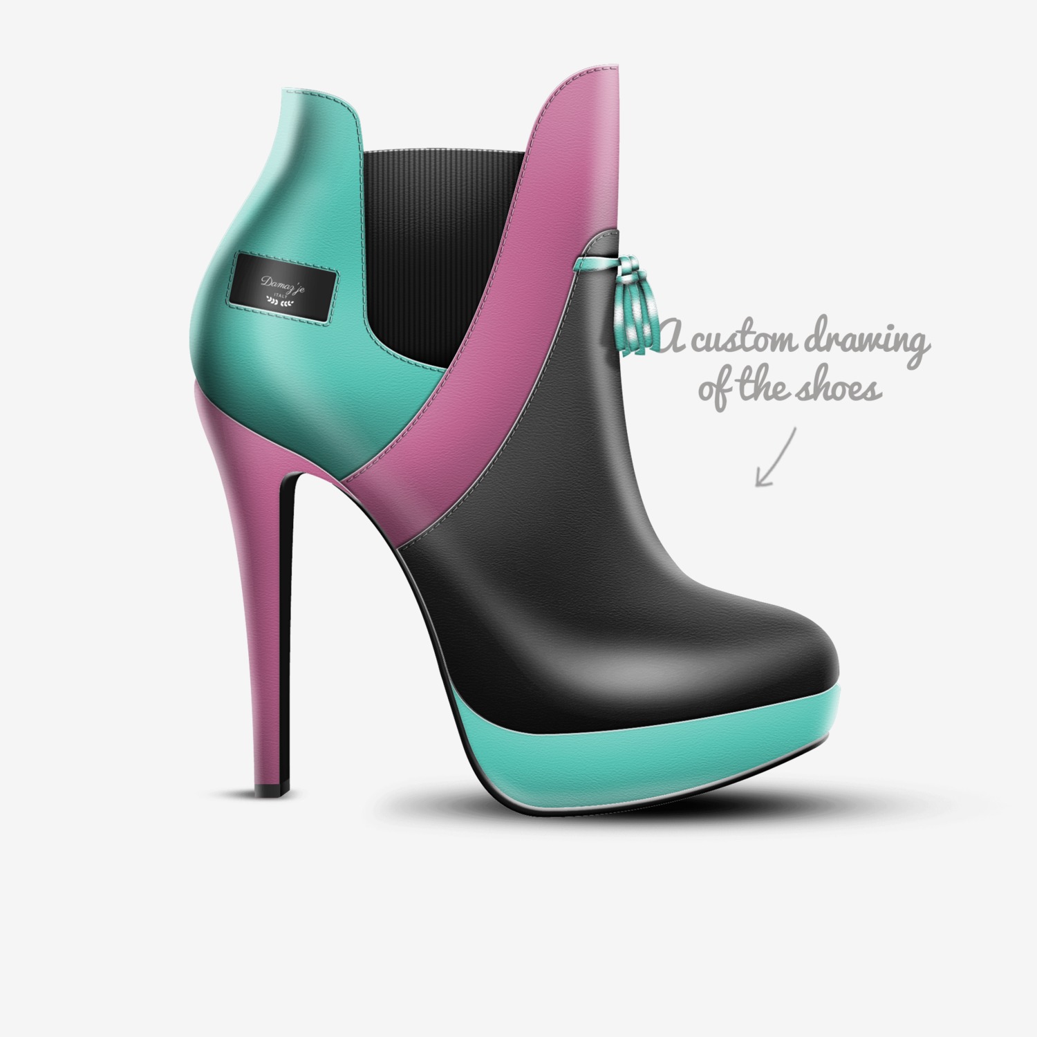 Damaz'je custom made in Italy shoes by Dwayne Northern | Sketch view