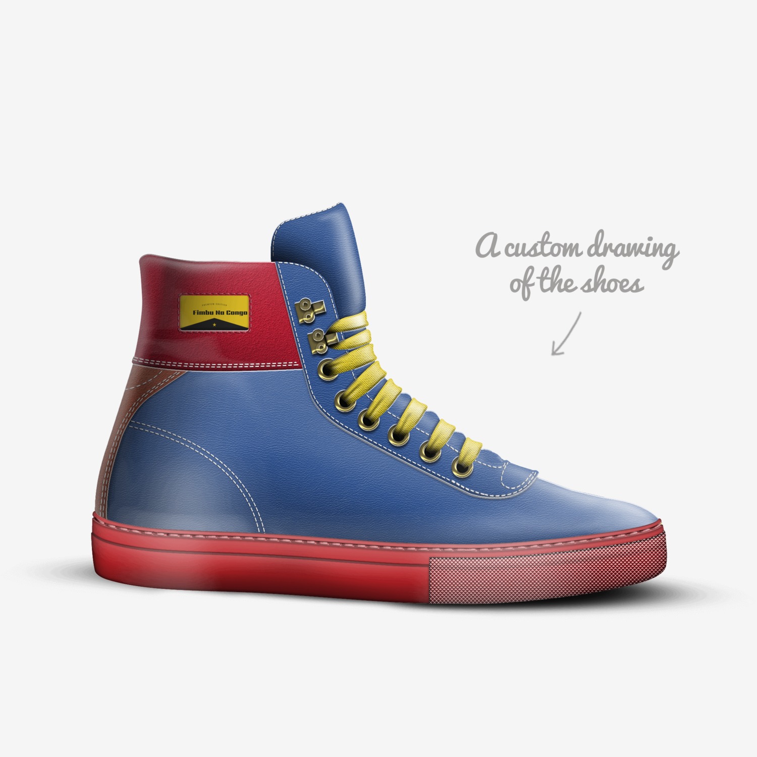 Fimbu Na Congo custom made in Italy shoes by Michel Obame | Sketch view