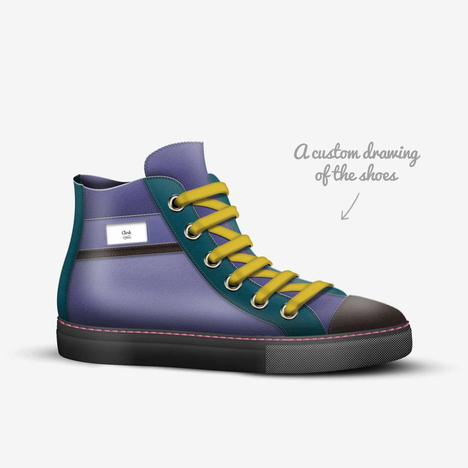 Clerk custom made in Italy shoes by Johnny Deklerk | Sketch view