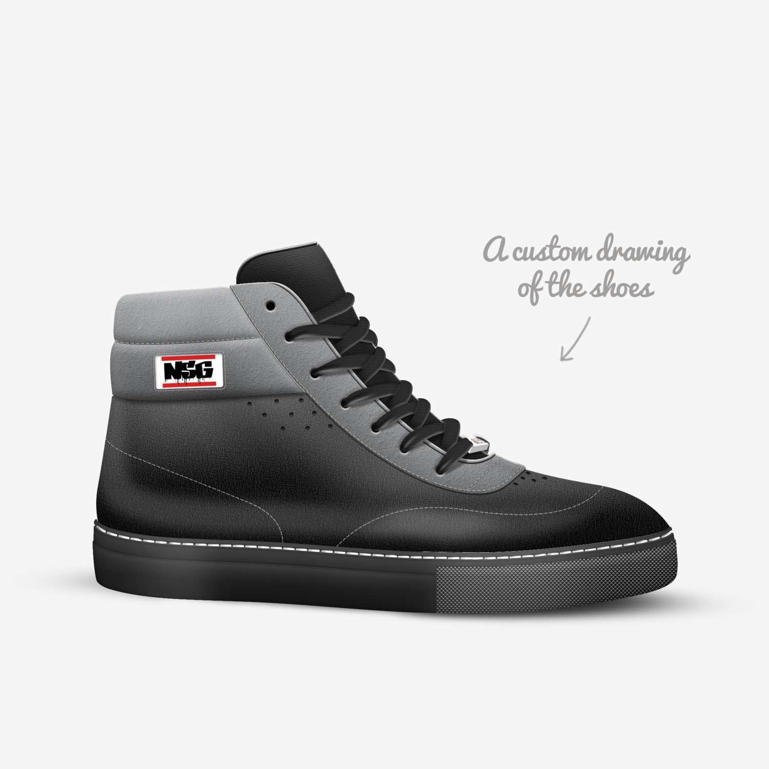 NSG custom made in Italy shoes by Jay Lowkey | Sketch view