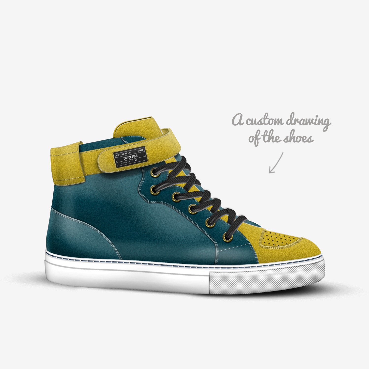 UCE C4 PUCE custom made in Italy shoes by Jordan Iese | Sketch view