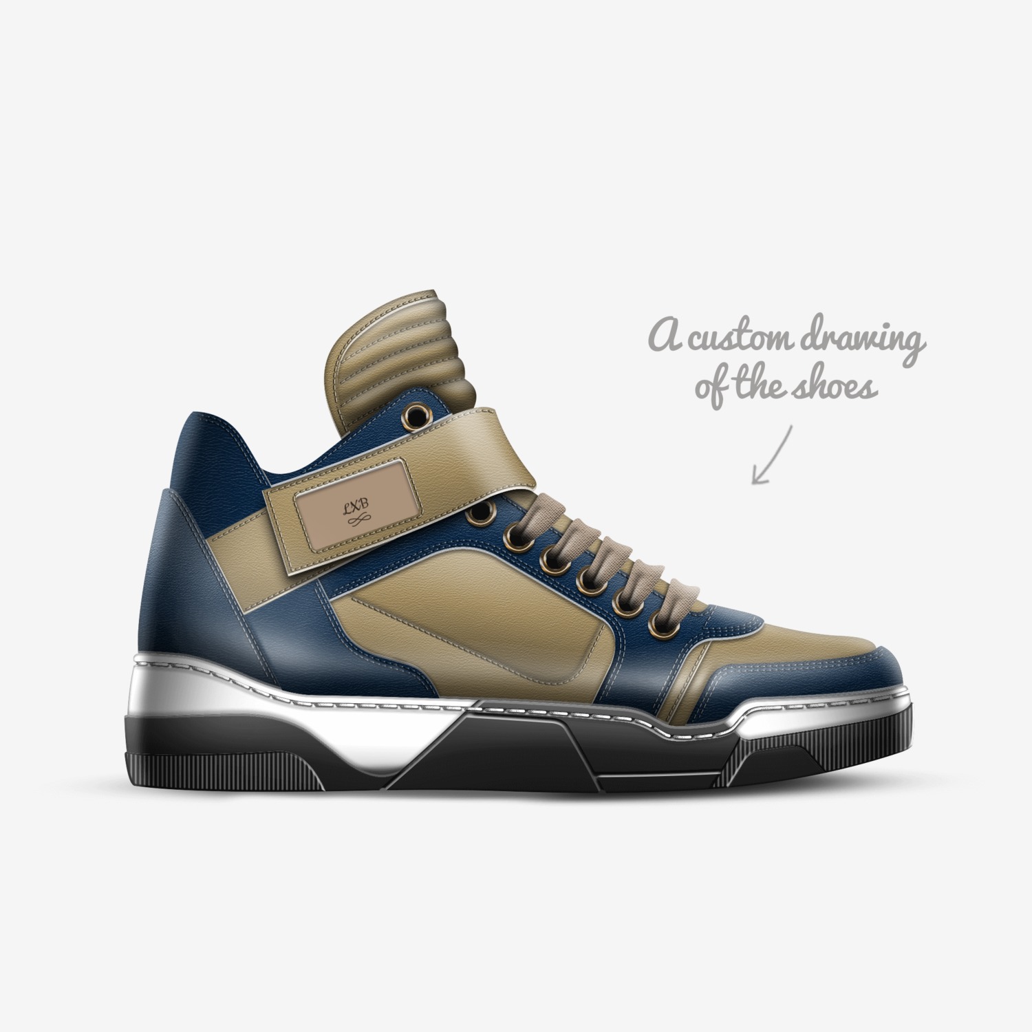 LXB custom made in Italy shoes by London Boyd | Sketch view