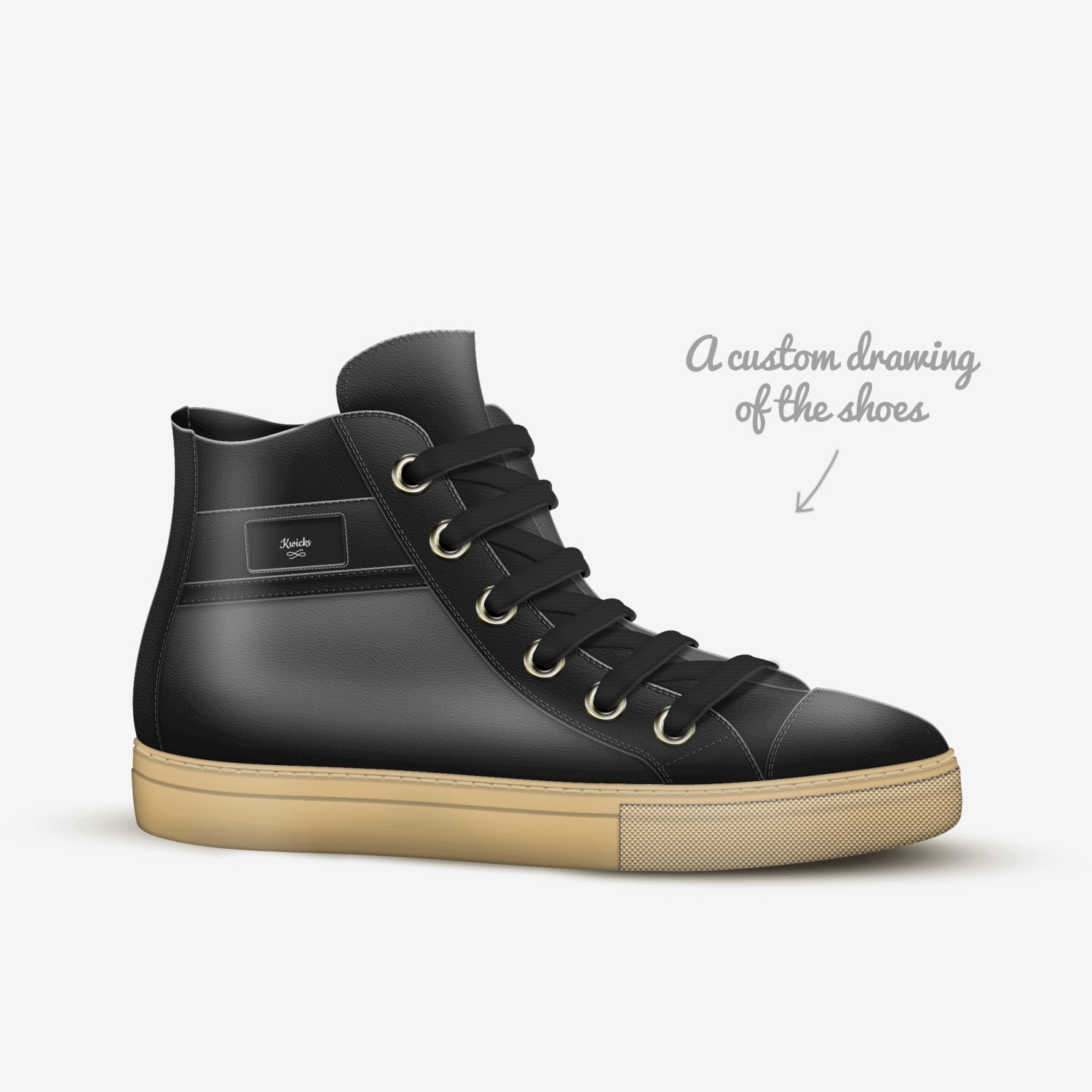 Kwicks custom made in Italy shoes by Elek | Sketch view