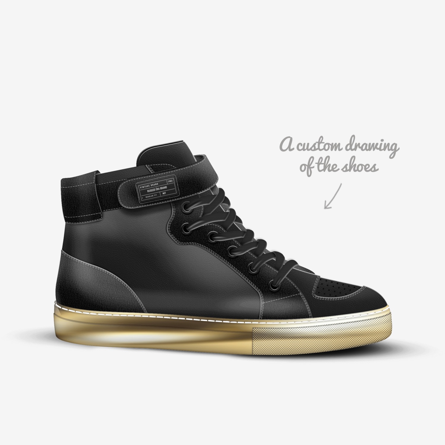 Rugged Ëra Brand  custom made in Italy shoes by Shade Bowman | Sketch view