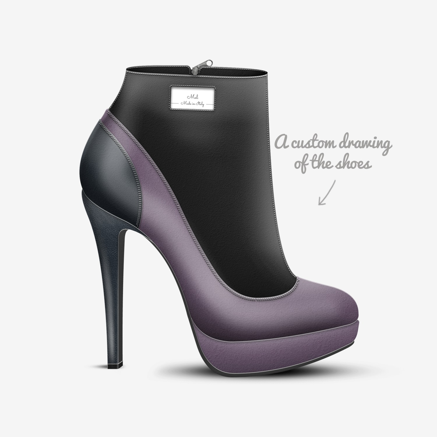 Mal custom made in Italy shoes by Chelsea Piccolo | Sketch view