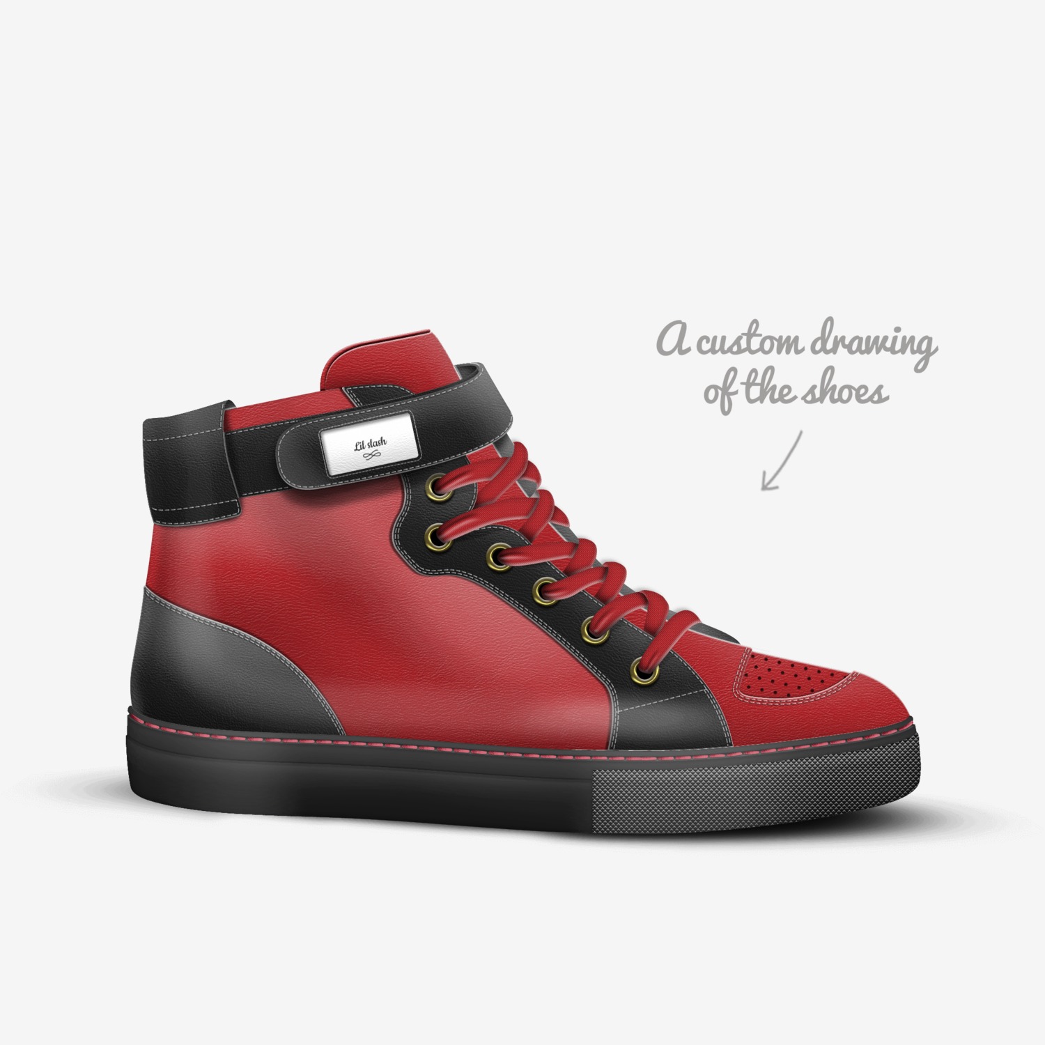 Lil slash custom made in Italy shoes by Timothy Gaynor | Sketch view