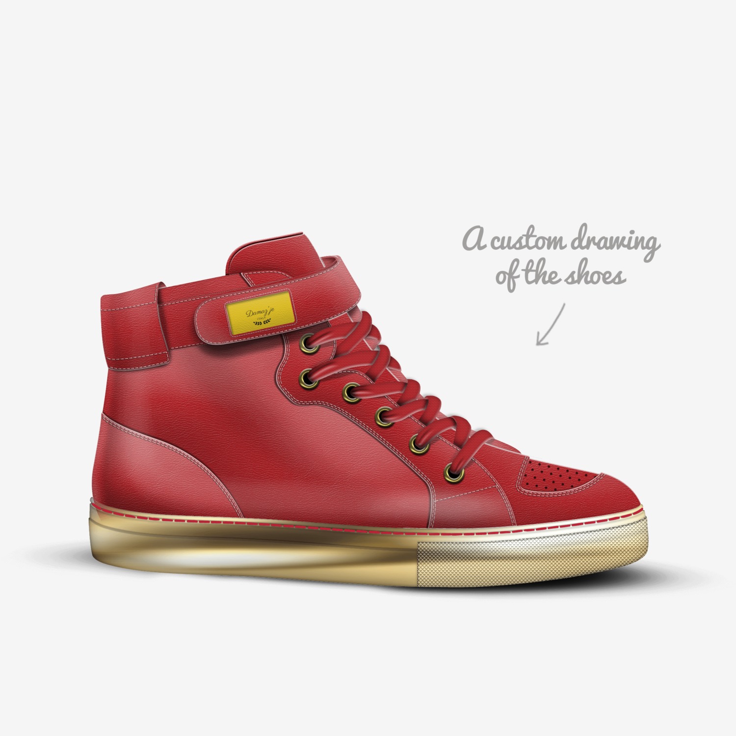 Damaz'je custom made in Italy shoes by Dwayne Northern | Sketch view