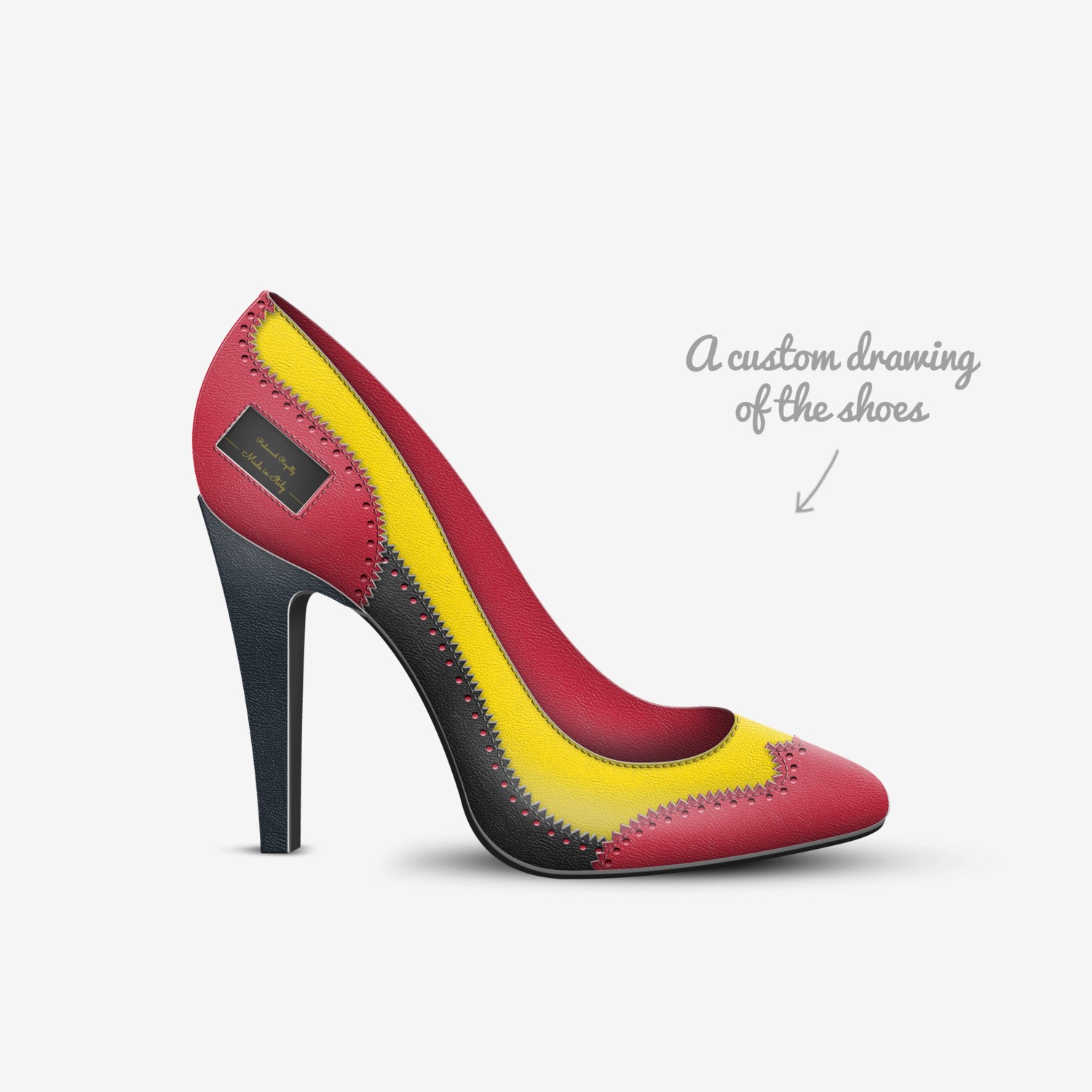 Redeemed custom made in Italy shoes by Davon Nelson | Sketch view