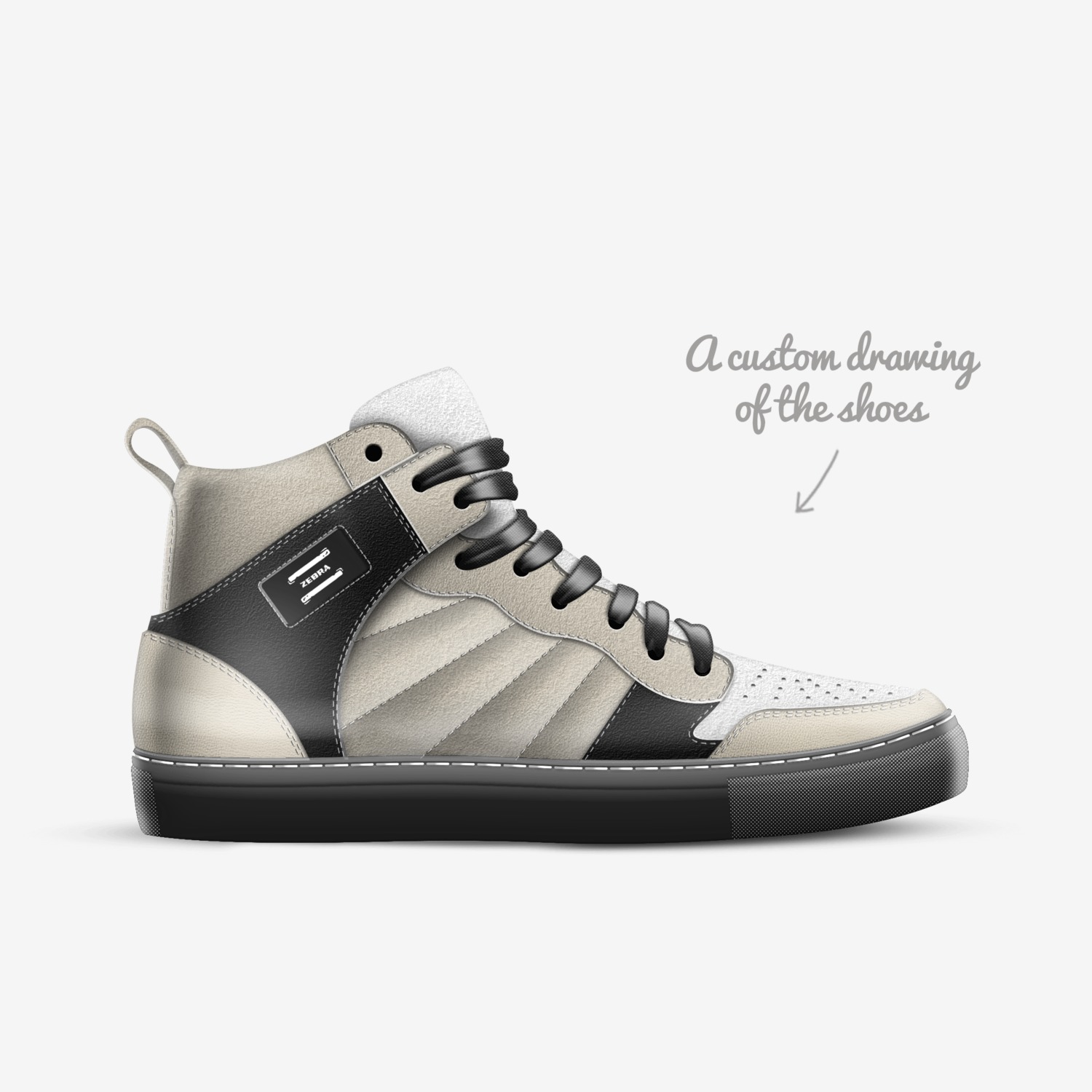 ZEBRA custom made in Italy shoes by Geomex | Sketch view