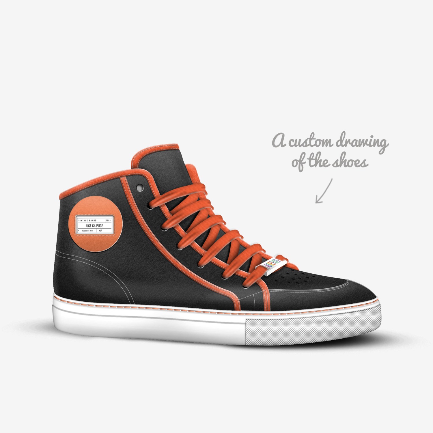 UCE C4 PUCE custom made in Italy shoes by Jordan Iese | Sketch view
