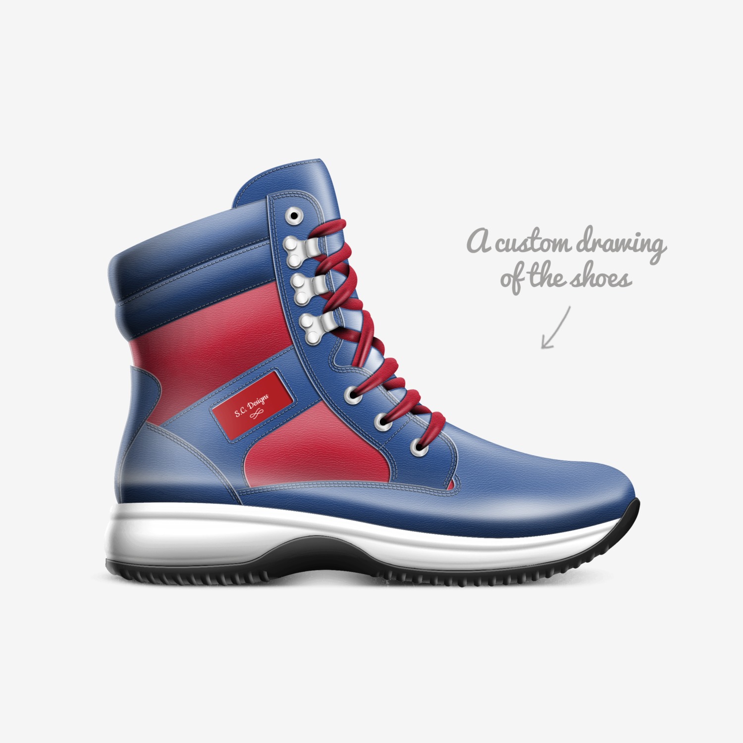 S.C. Designs custom made in Italy shoes by David Wynn | Sketch view
