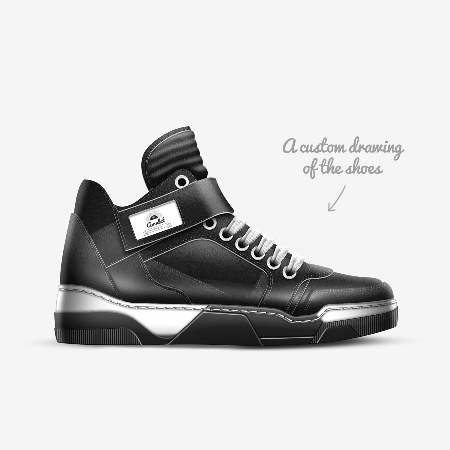 Amulet custom made in Italy shoes by Cupcakebunny | Sketch view
