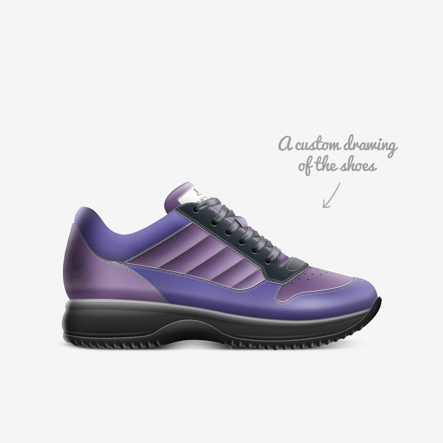 Air Pleb 2.0 custom made in Italy shoes by Hayden Bagley | Sketch view