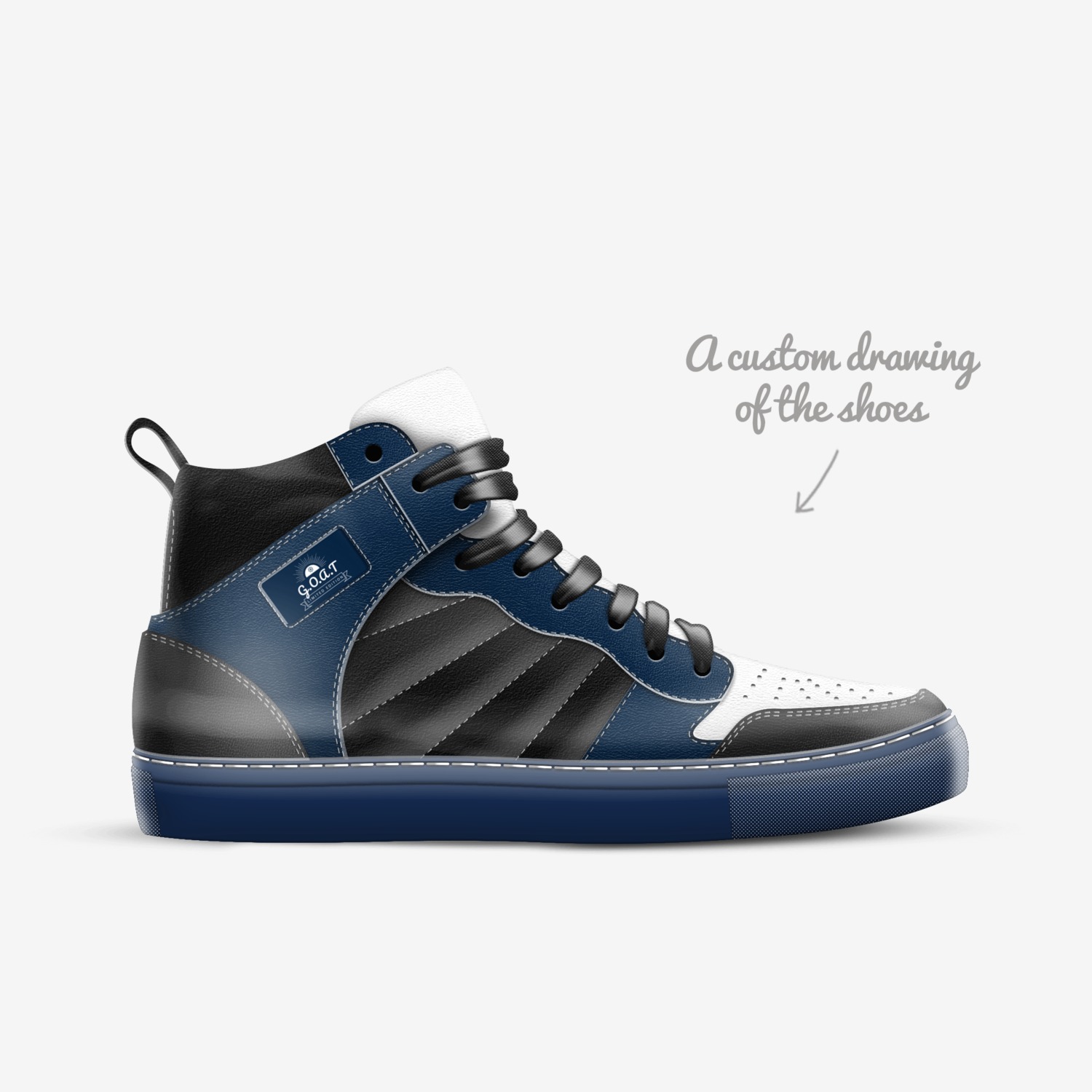 G.O.A.T custom made in Italy shoes by Eric Williamson | Sketch view