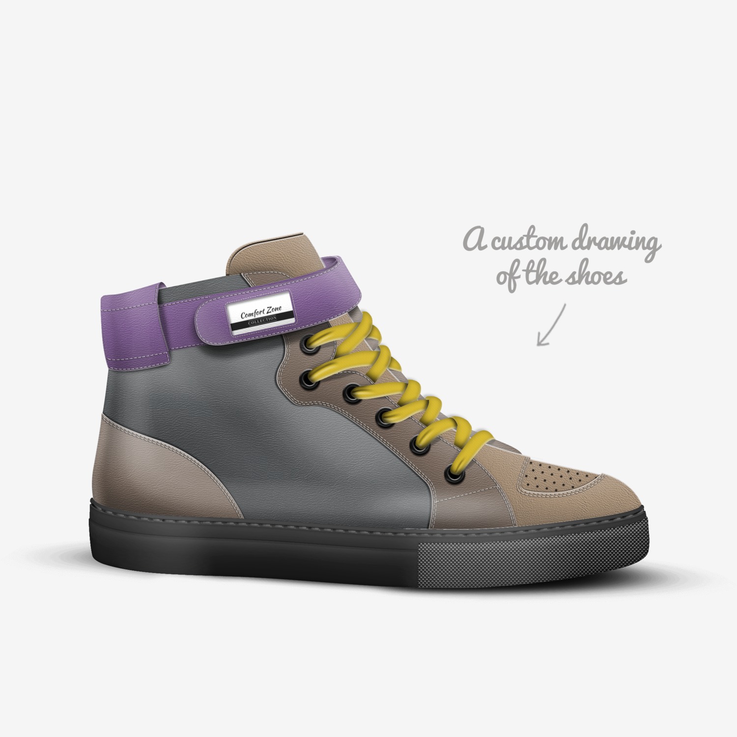 Comfort Zone custom made in Italy shoes by Sudeep | Sketch view