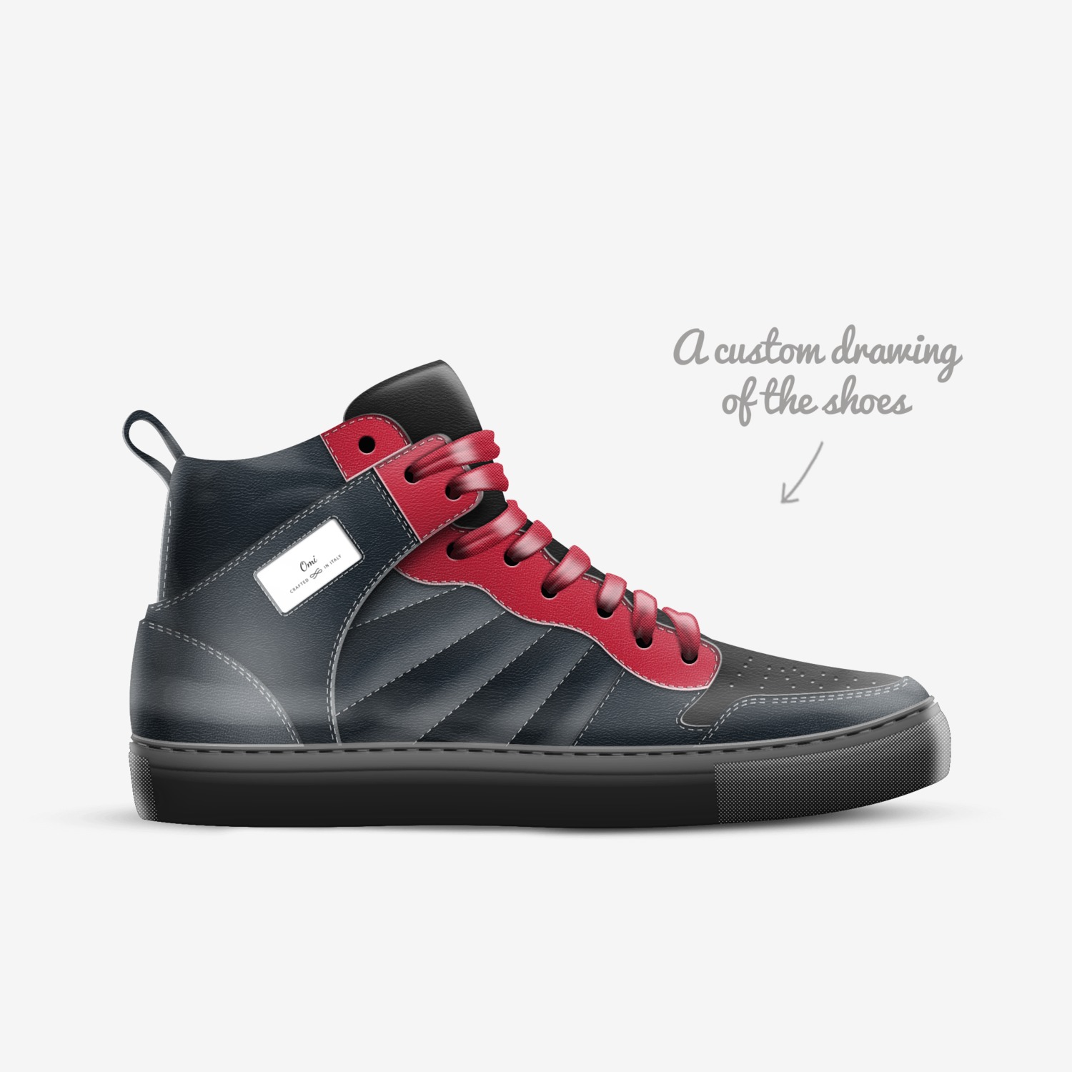 Omi custom made in Italy shoes by Omi Chowdhury | Sketch view
