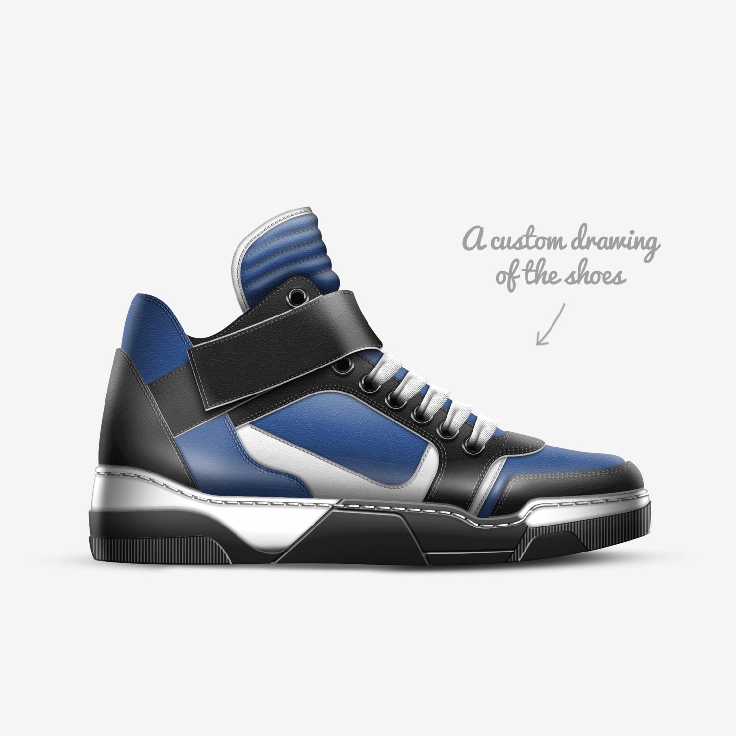 Double A's custom made in Italy shoes by Abraham Trevino | Sketch view