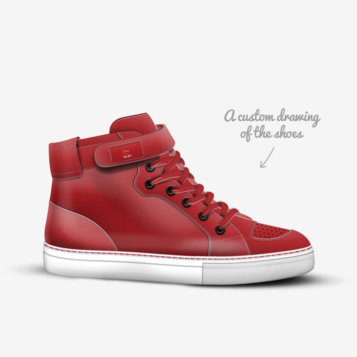 Coco custom made in Italy shoes by Sherry Rose | Sketch view