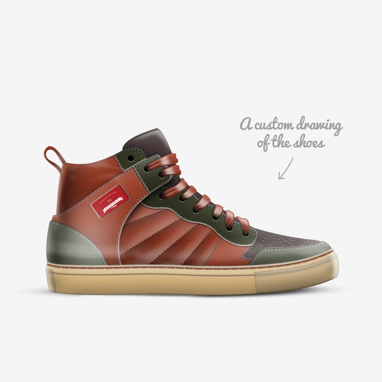 YN  custom made in Italy shoes by Karriem Muhammad | Sketch view