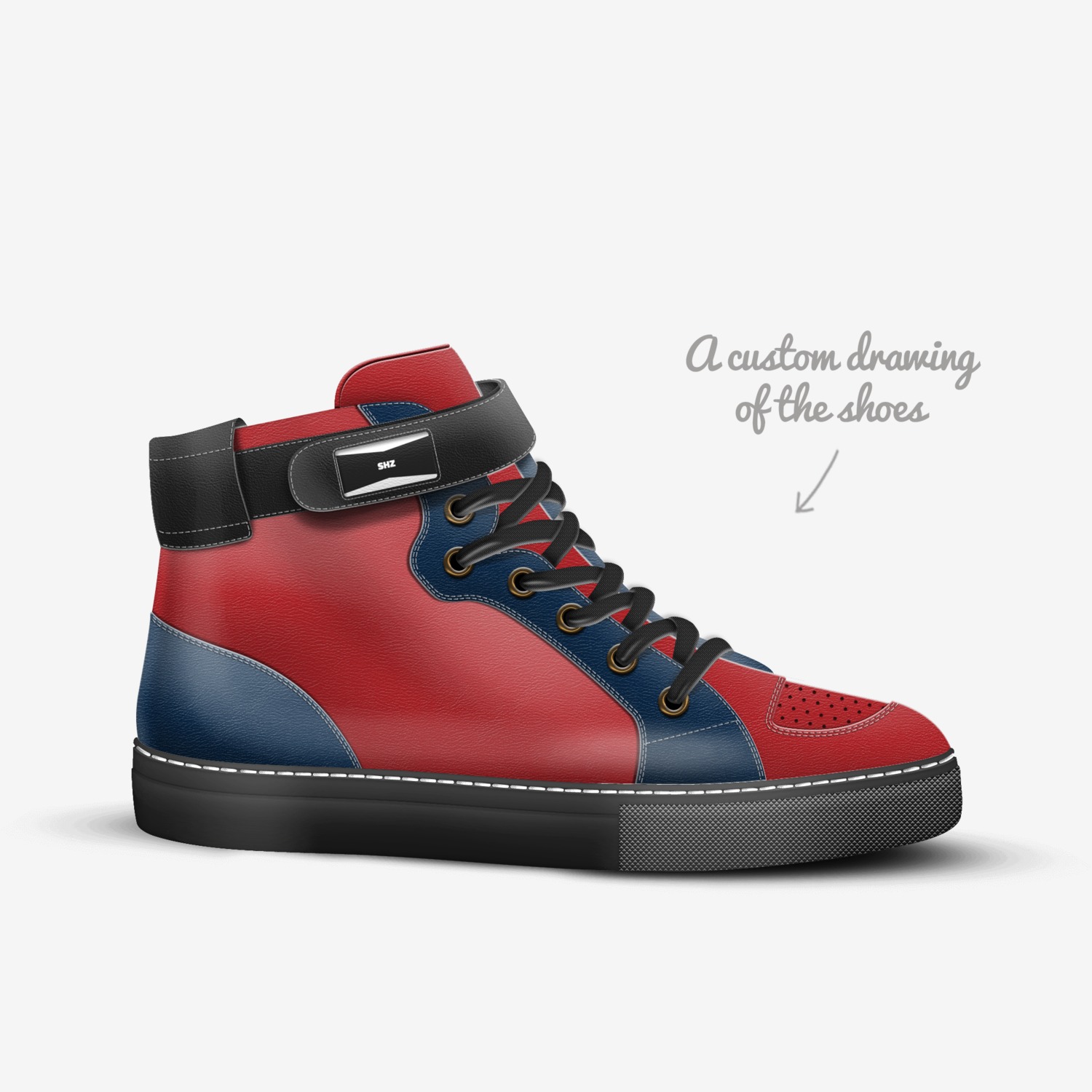 sneakerheadz custom made in Italy shoes by Maheeb Bakridi | Sketch view