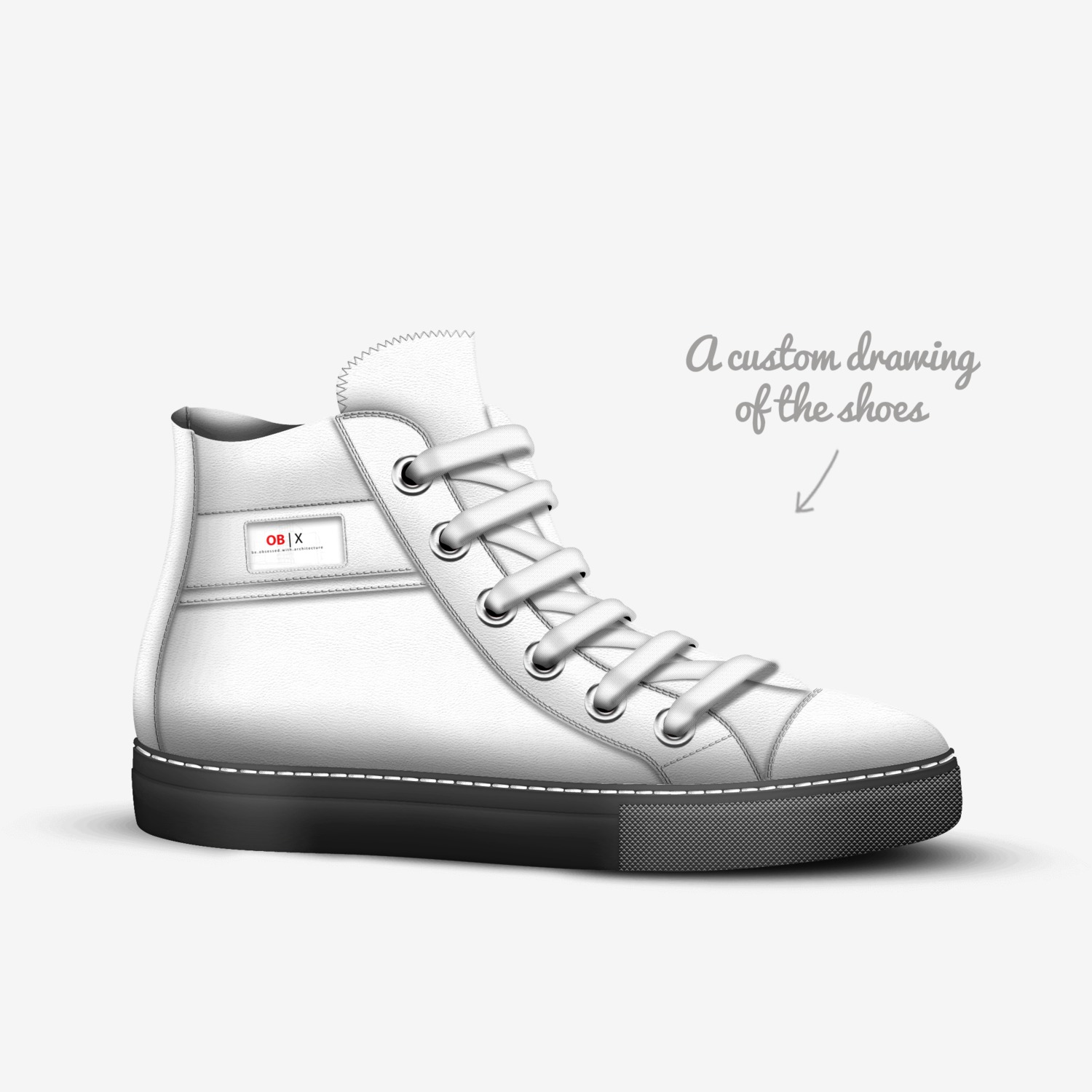 OB | X  custom made in Italy shoes by Oscar Hernandez Acosta | Sketch view