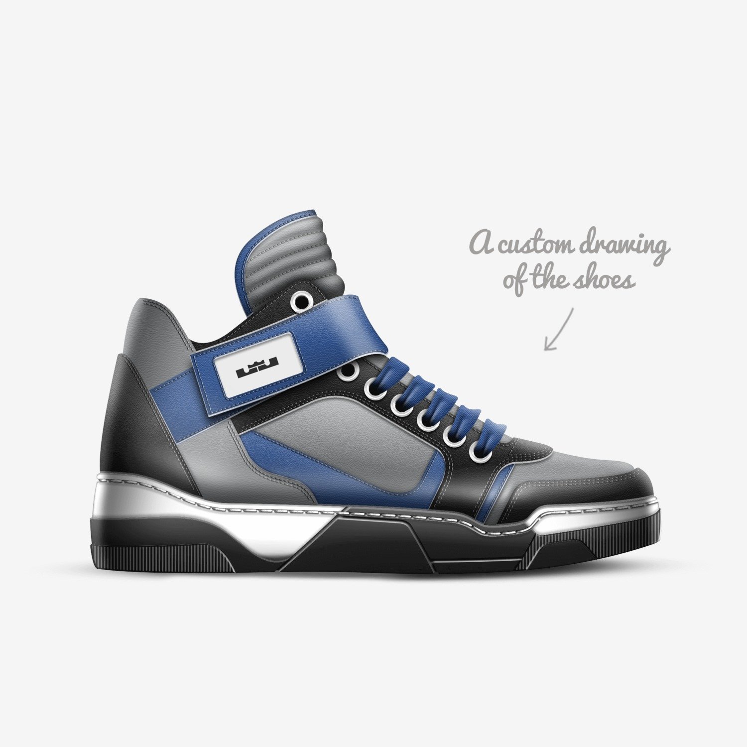 White Mamba 1 custom made in Italy shoes by Dylan Sees | Sketch view