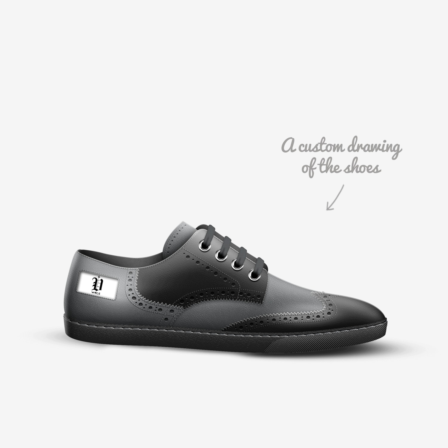 Vics greyhound custom made in Italy shoes by Brayden Murphy | Sketch view