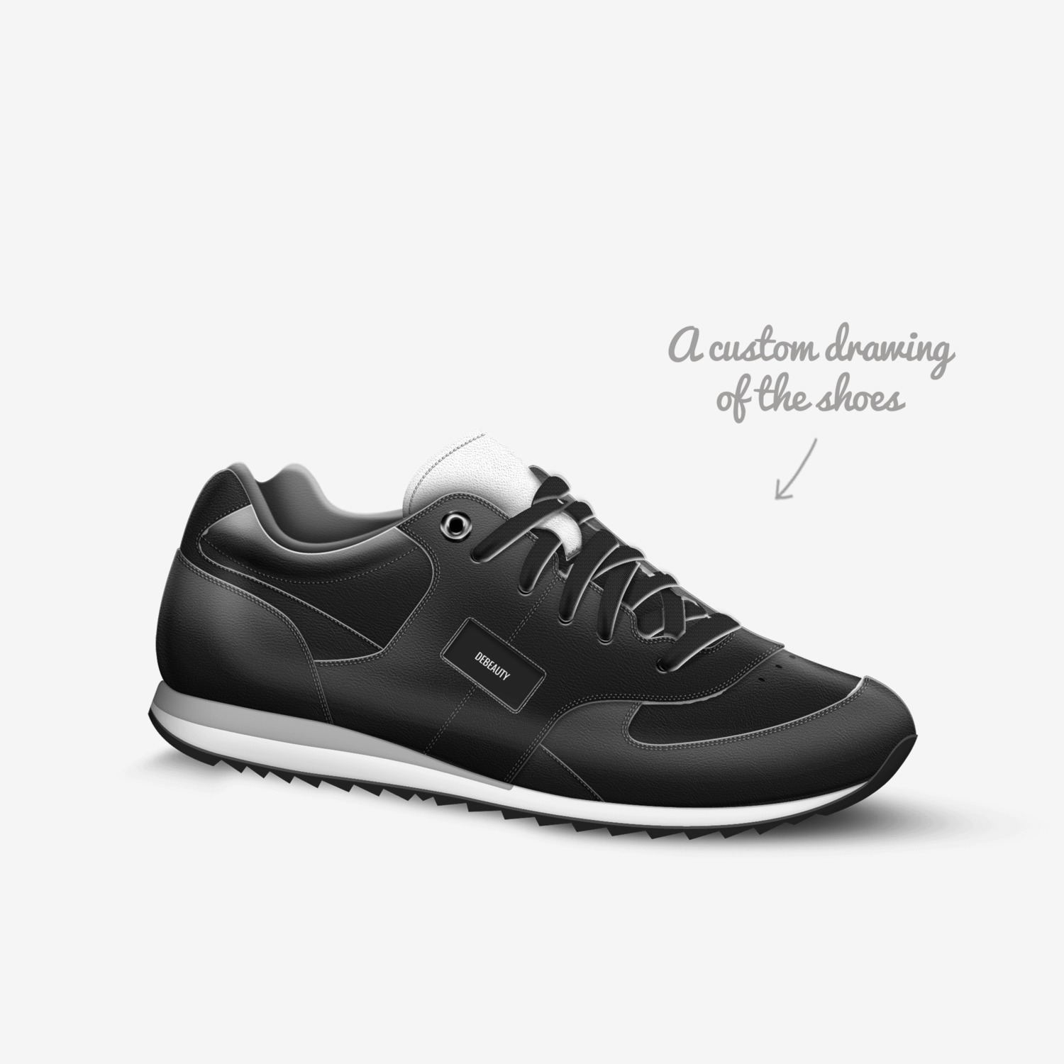 DEBEAUTY custom made in Italy shoes by Grayson Lee Debutte | Sketch view