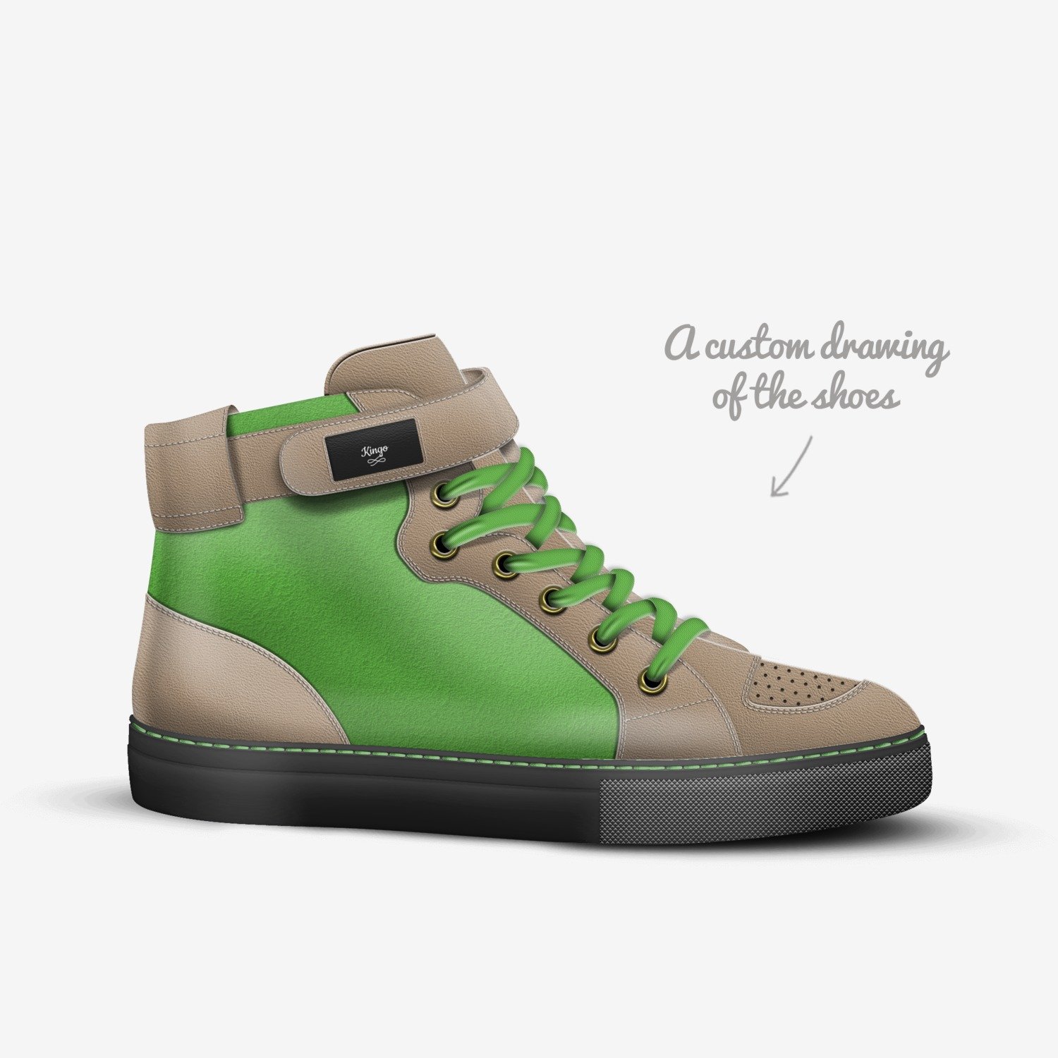 Kingo custom made in Italy shoes by Nour Sallal | Sketch view