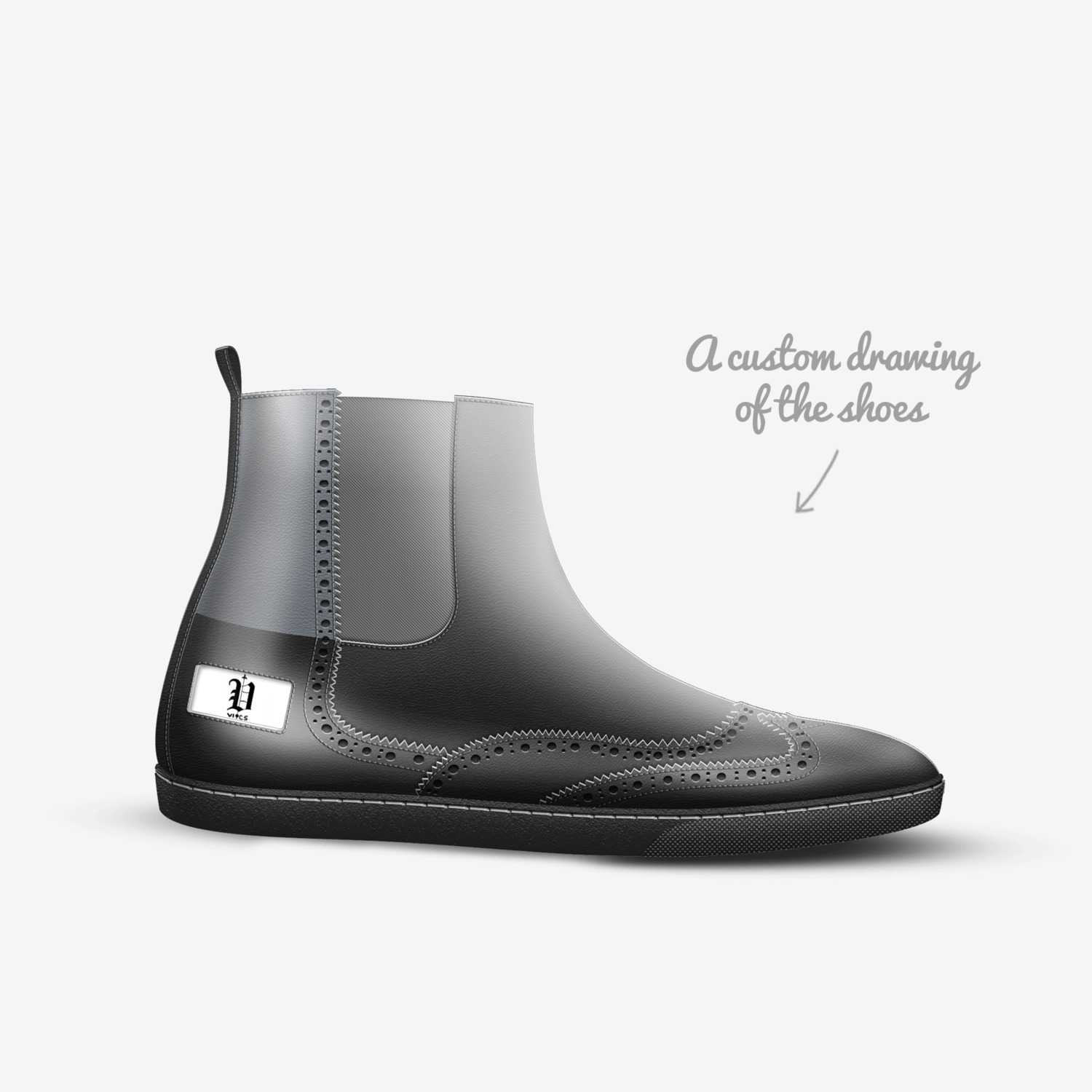Vics bad custom made in Italy shoes by Brayden Murphy | Sketch view