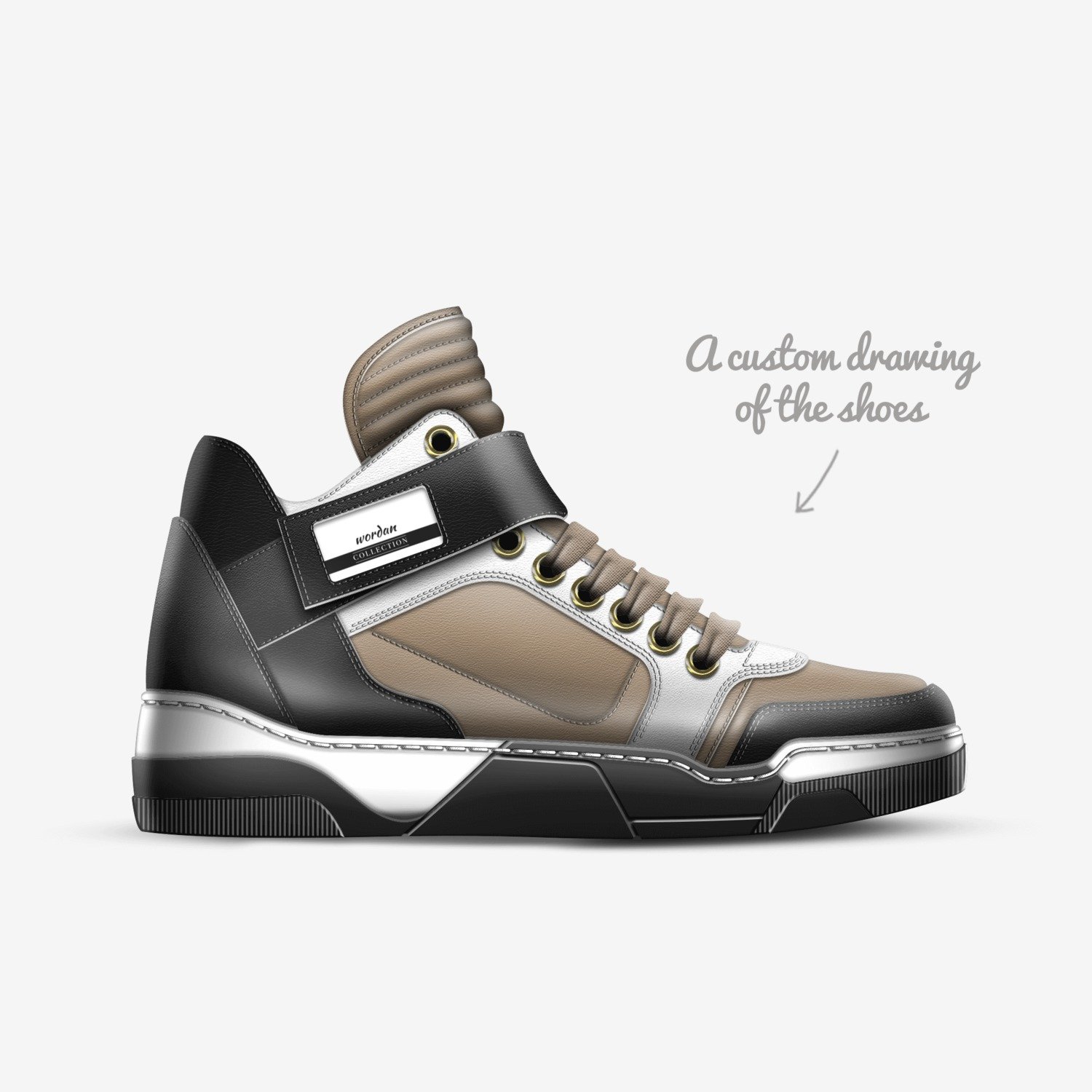 wordan custom made in Italy shoes by Dione Benson | Sketch view