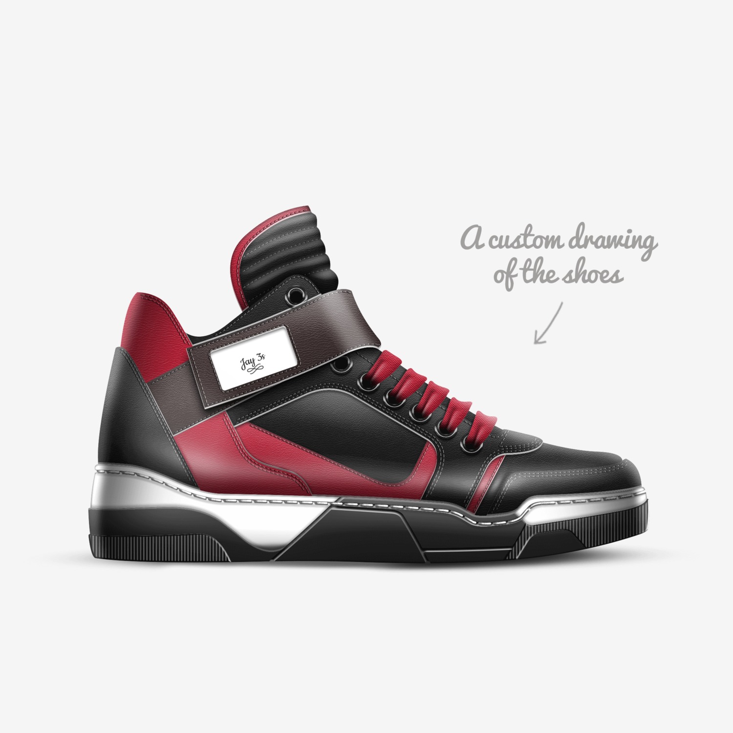 Jay 3s custom made in Italy shoes by James Parham | Sketch view