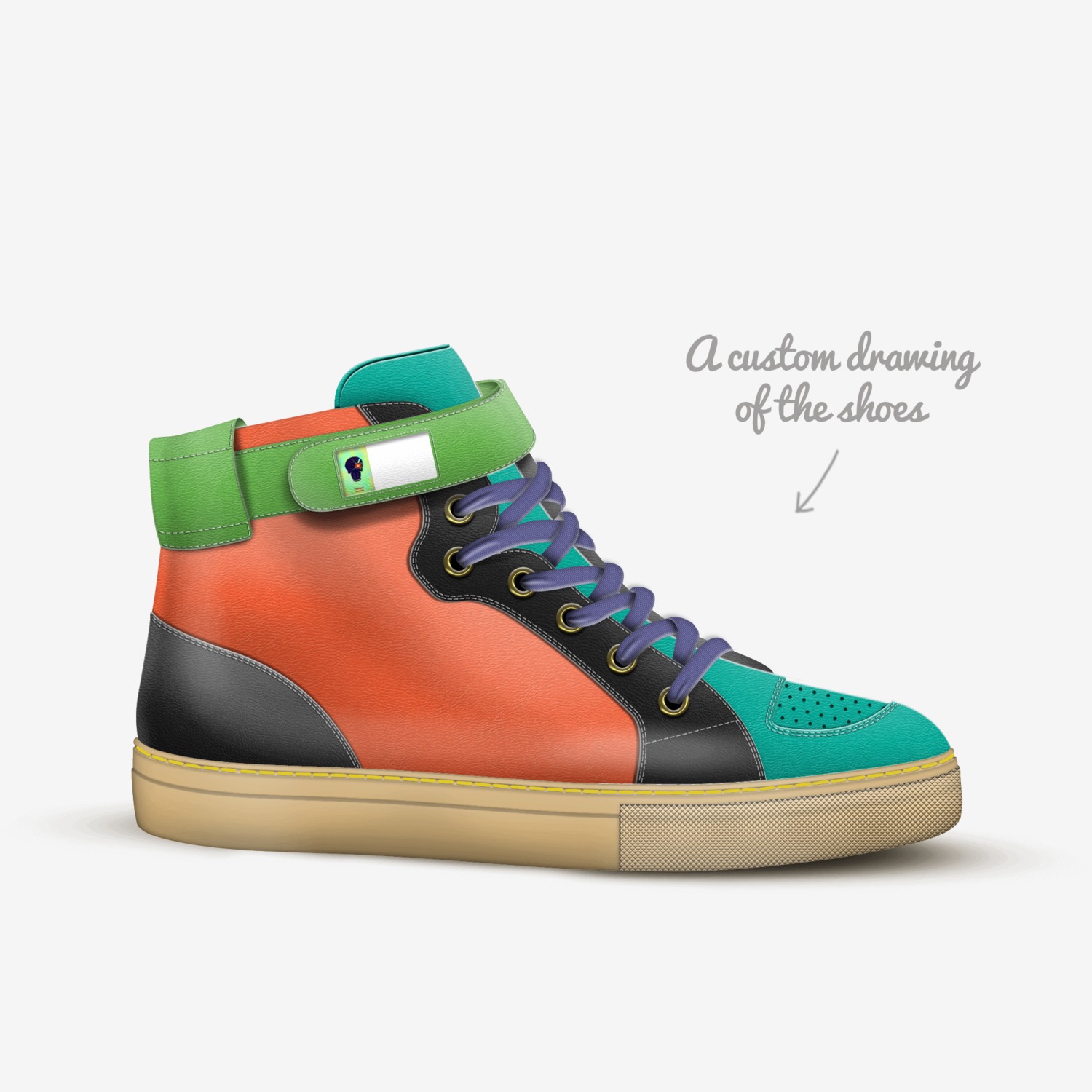 cool sudes custom made in Italy shoes by Aidan James Coon | Sketch view