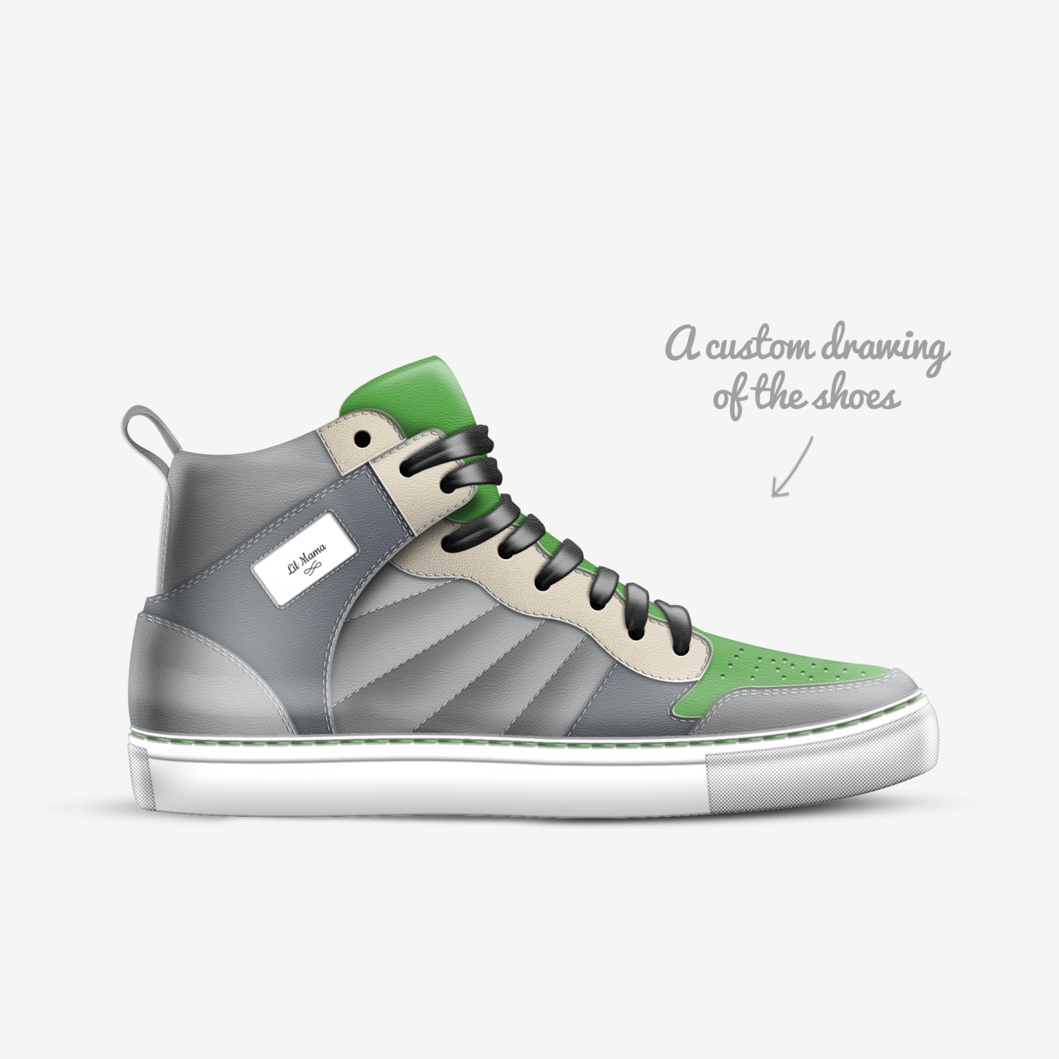 Lil Mama Shoes custom made in Italy shoes by Tiffany Dammarell | Sketch view