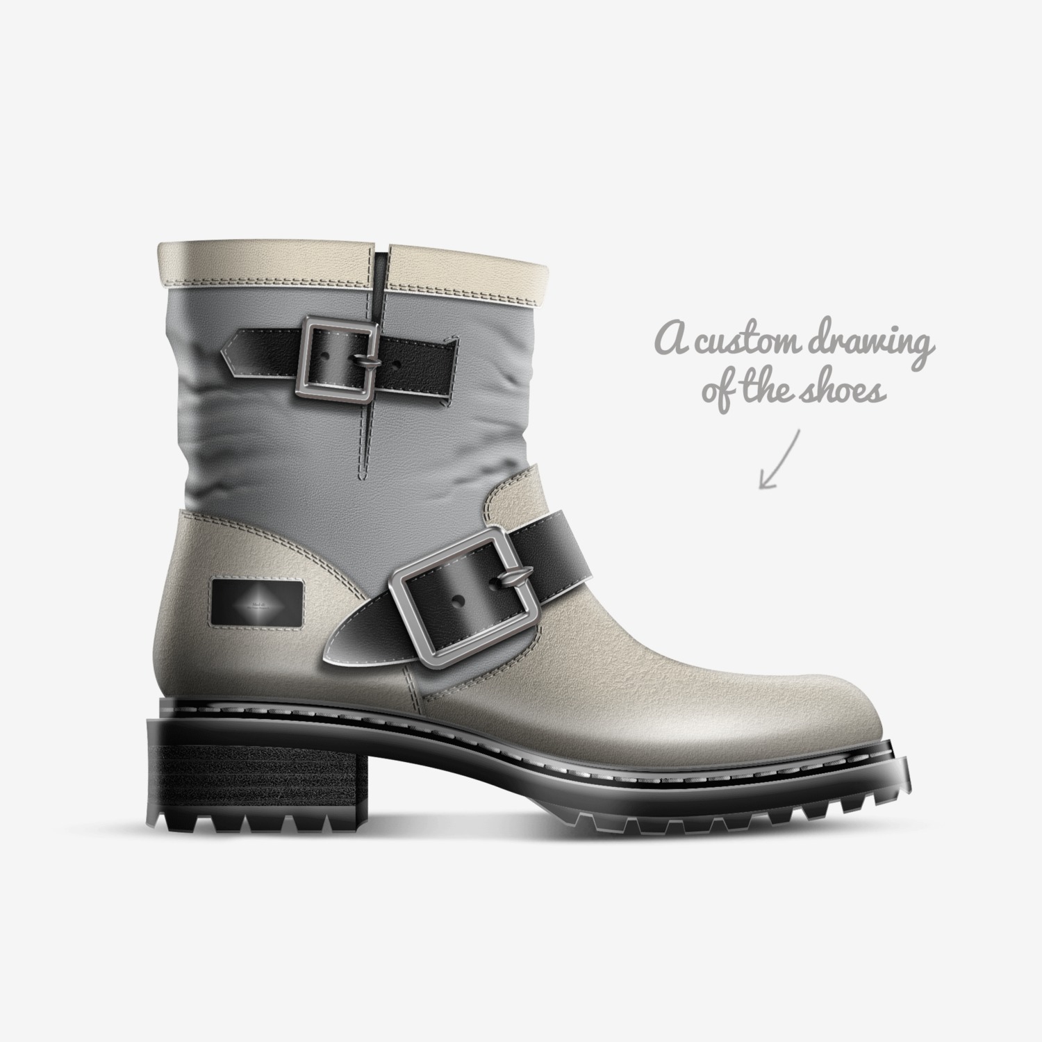 Grayed Lamb Boots custom made in Italy shoes by Mud-di: Miss Unique Designer Is | Sketch view