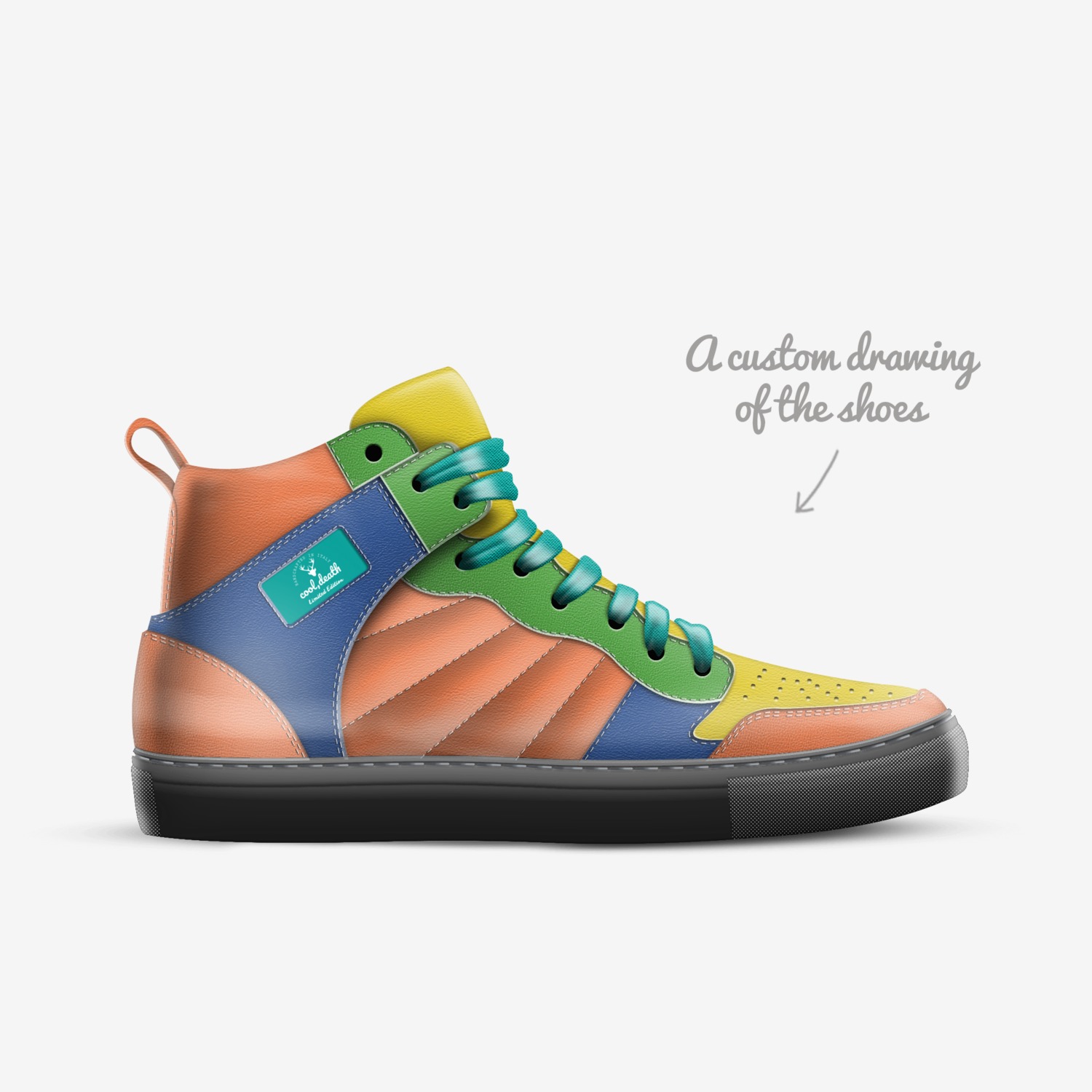 cool,death custom made in Italy shoes by Aidan James Coon | Sketch view