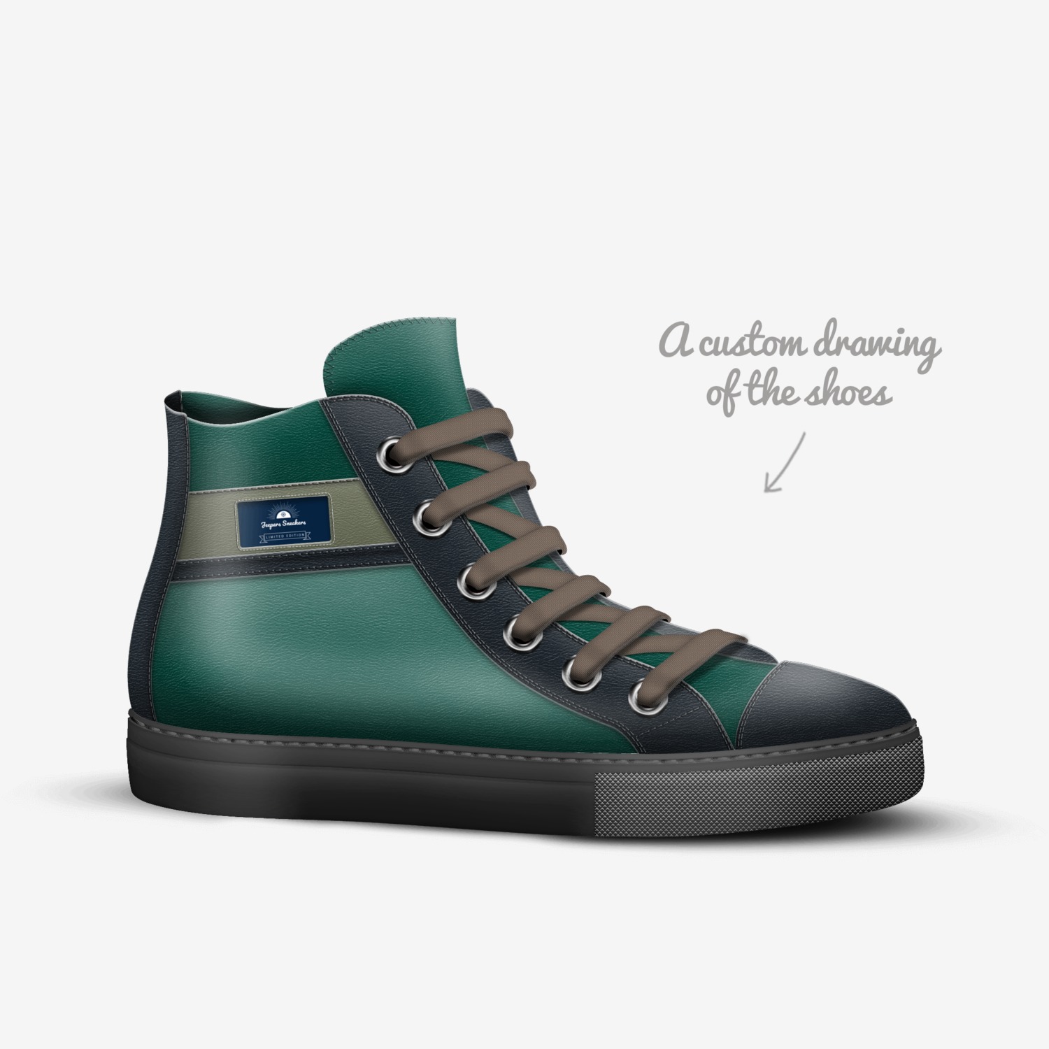 Jeepers Sneakers  custom made in Italy shoes by Paul Sunderland | Sketch view
