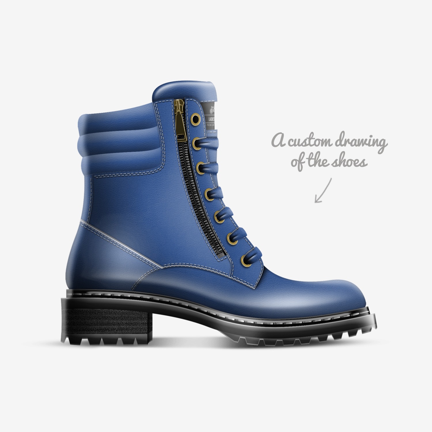 Ladies First custom made in Italy shoes by Christina Sanders | Sketch view