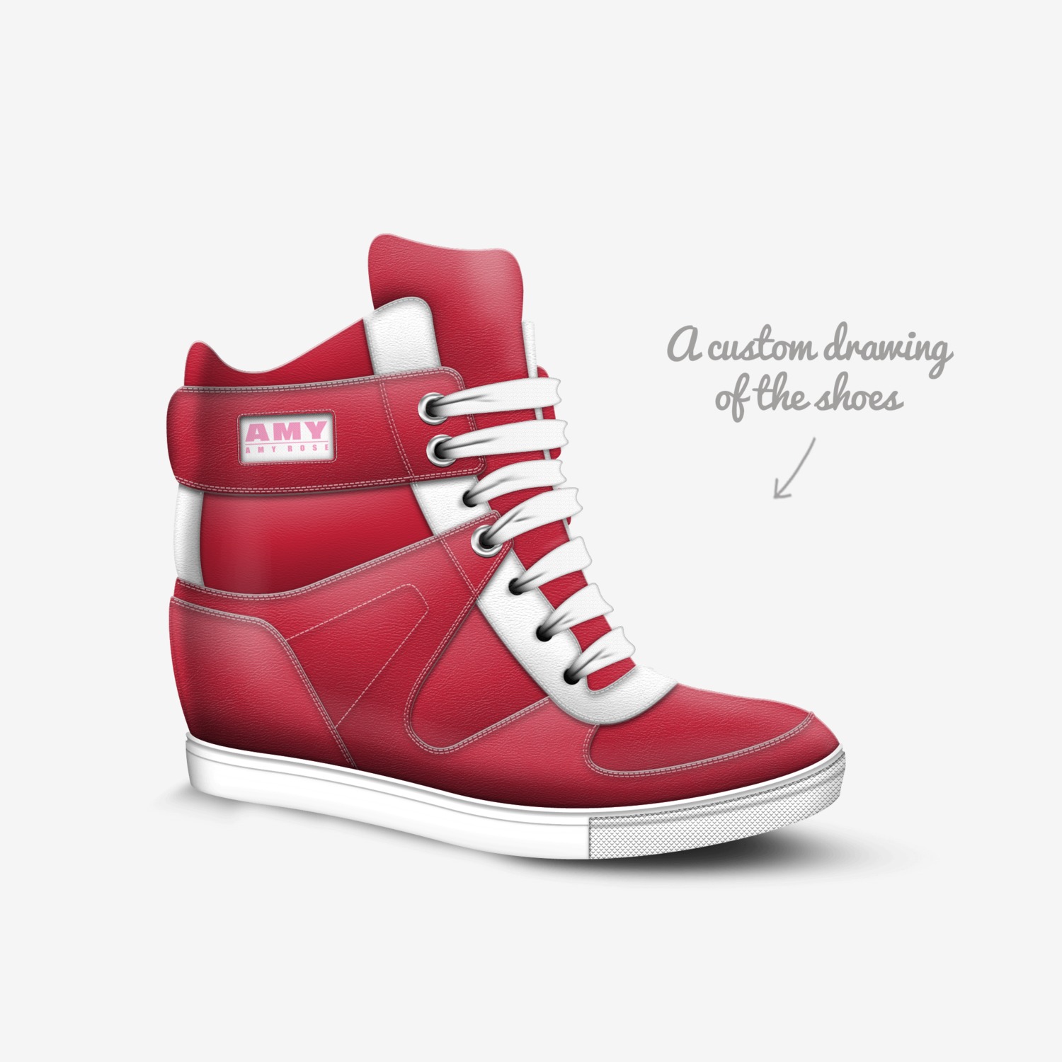 Amy Rose custom made in Italy shoes by Isaac Watson | Sketch view